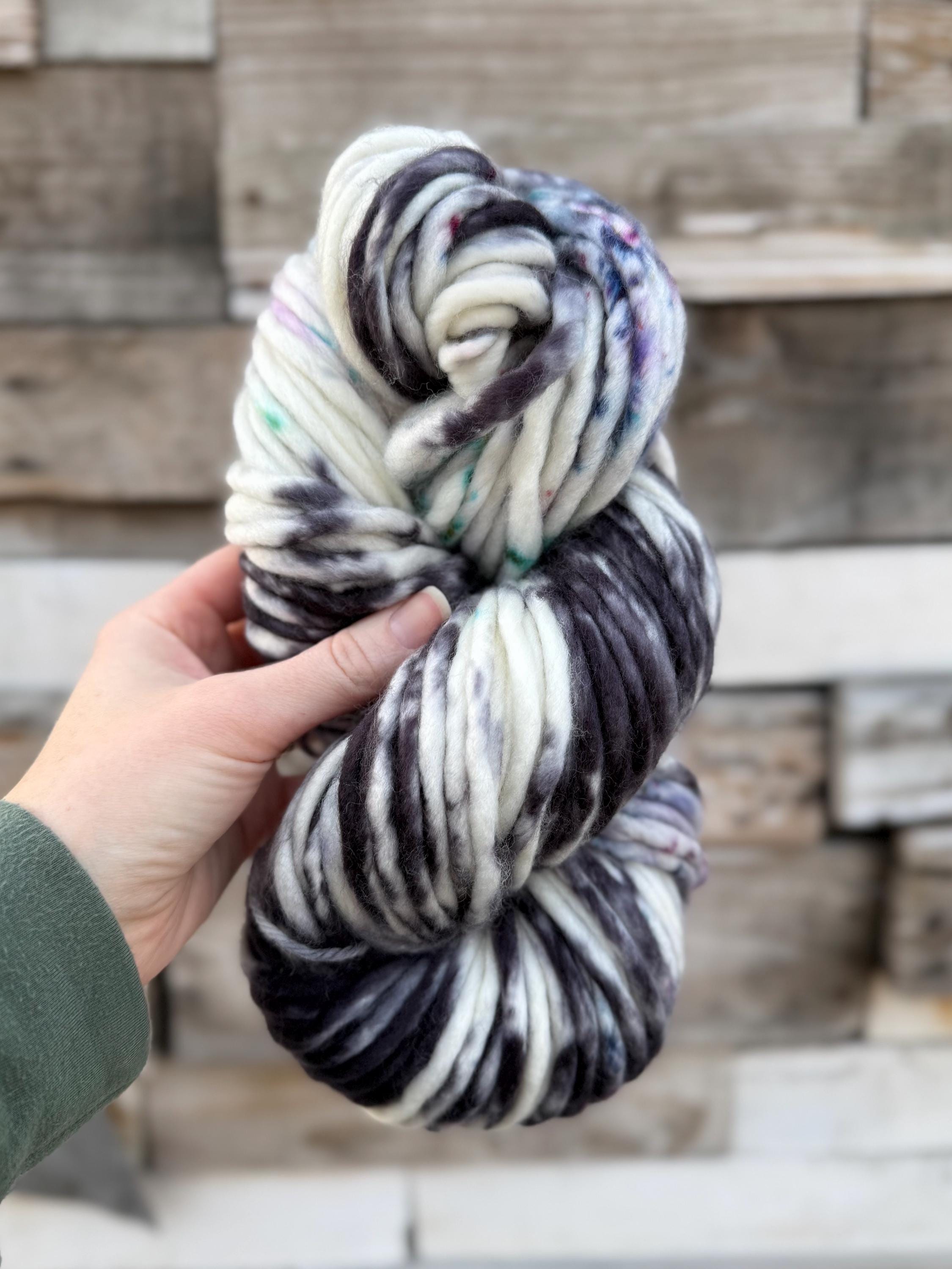 Lunar sprinkles Hand dyed super bulky merino wool yarn