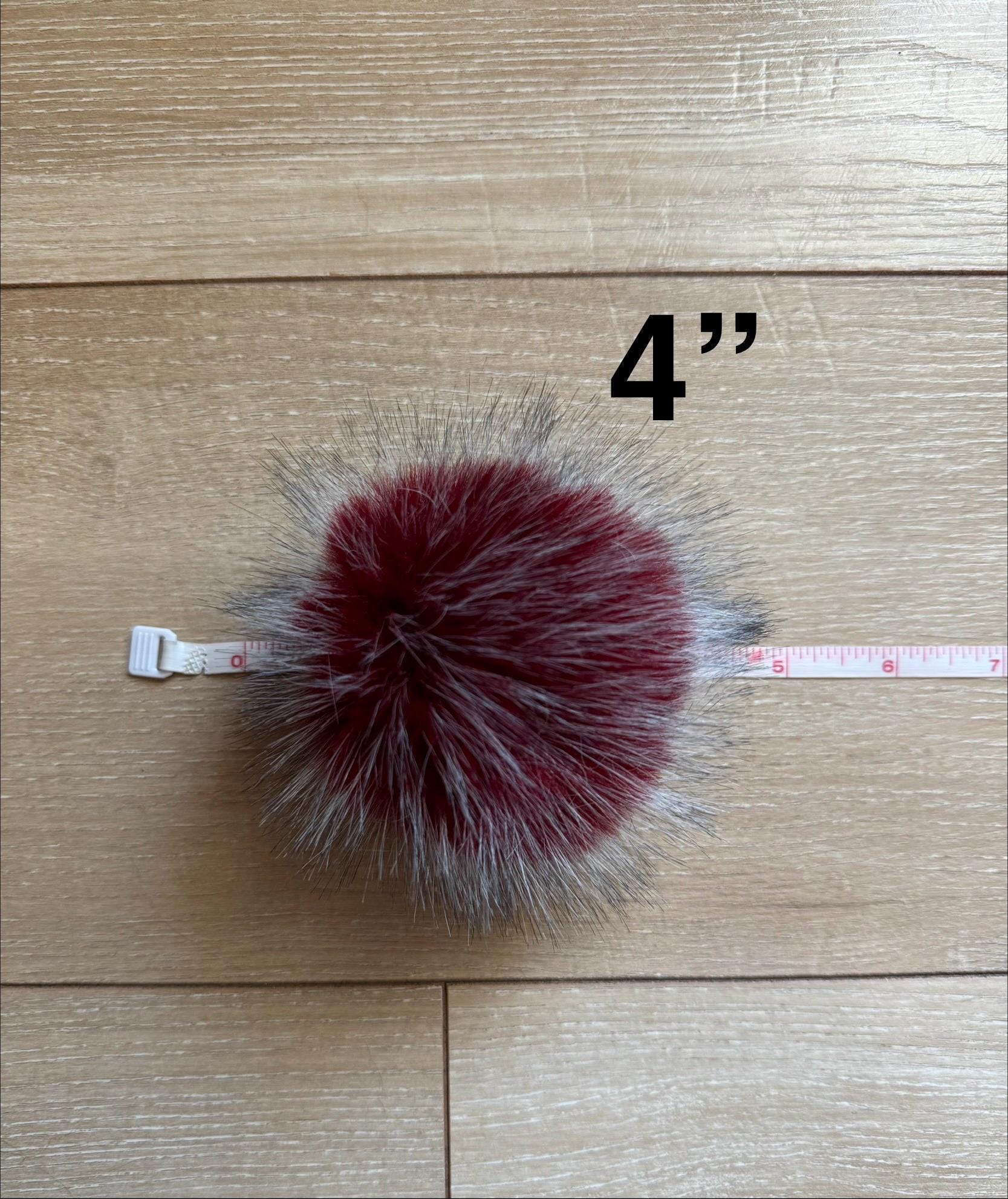Mulled wine Pom, faux fur for knit and crochet beanies, small medium large extra large mini, toque topper, vegan fur