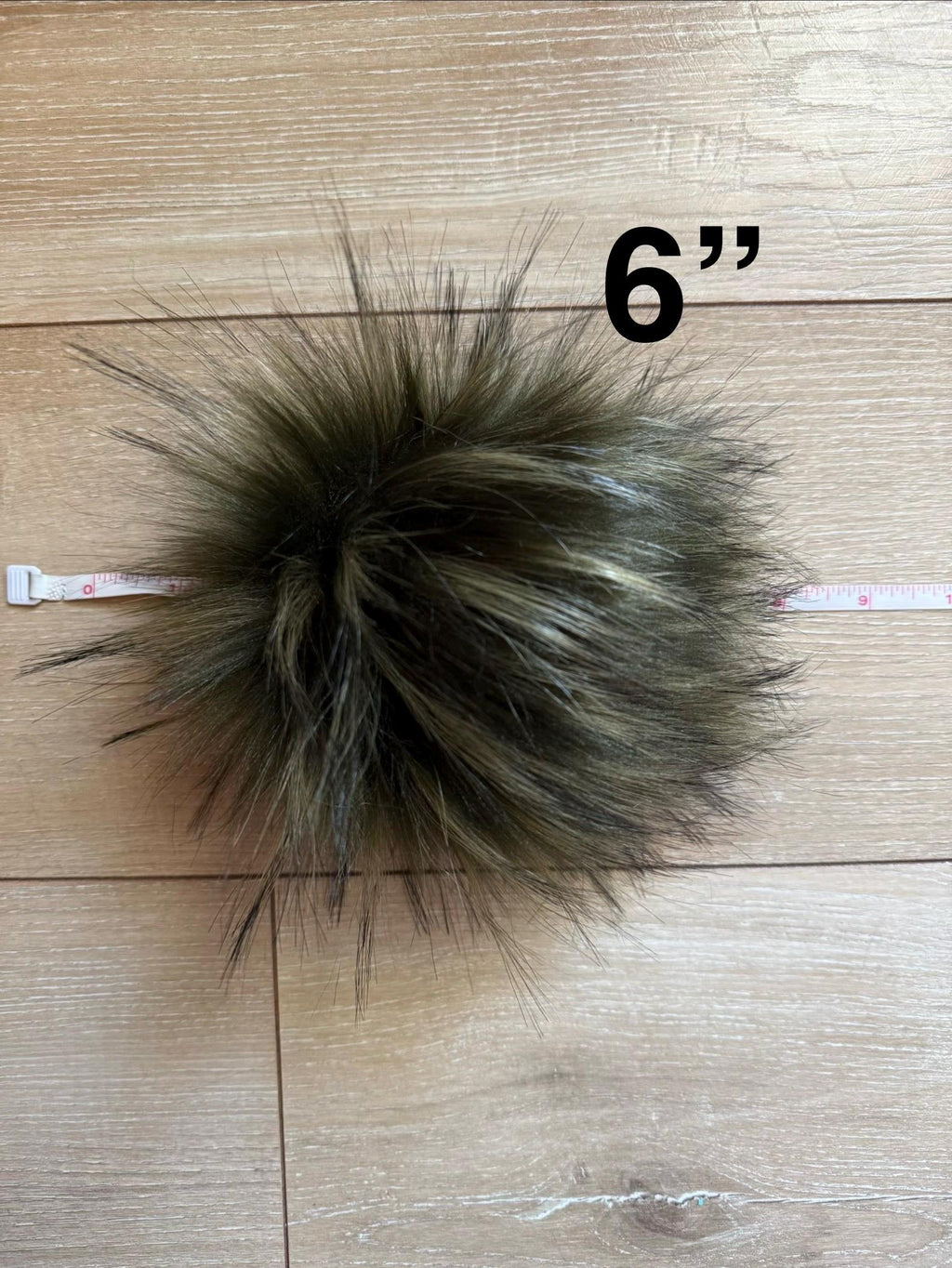 Everglade Faux fur Pom Pom, dark green, small, medium, large, fluffy, pre made, tie on, cotton string, for beanies, scarves