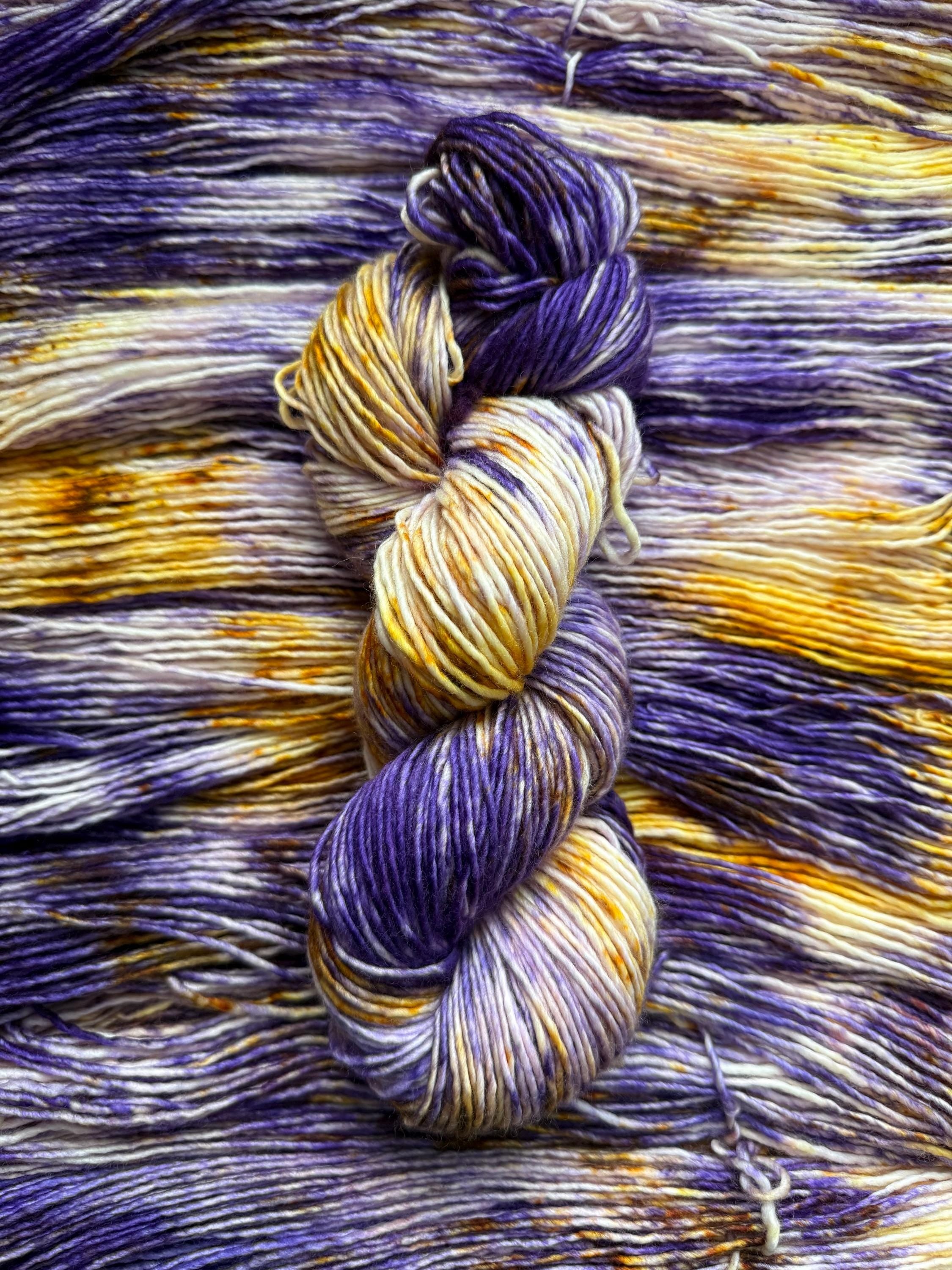 Royalty sprinkles hand dyed (worsted/aran) merino wool, superwash yarn, hank of yarn , for knit crochet