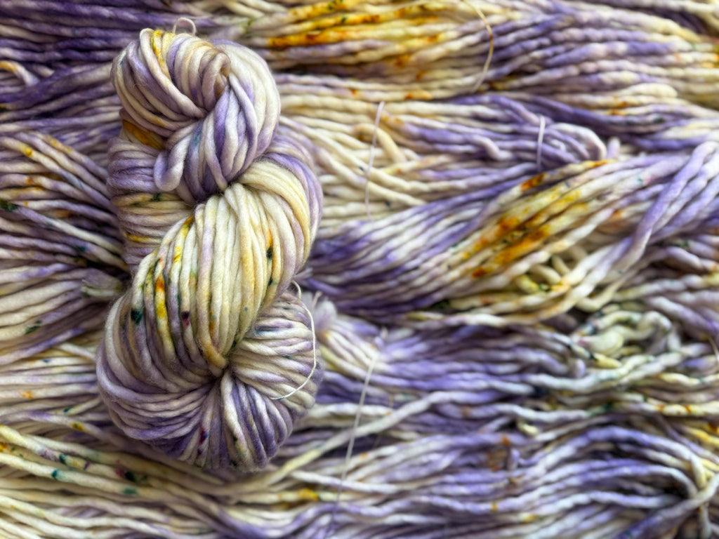 Lilac Hand dyed super bulky merino wool yarn