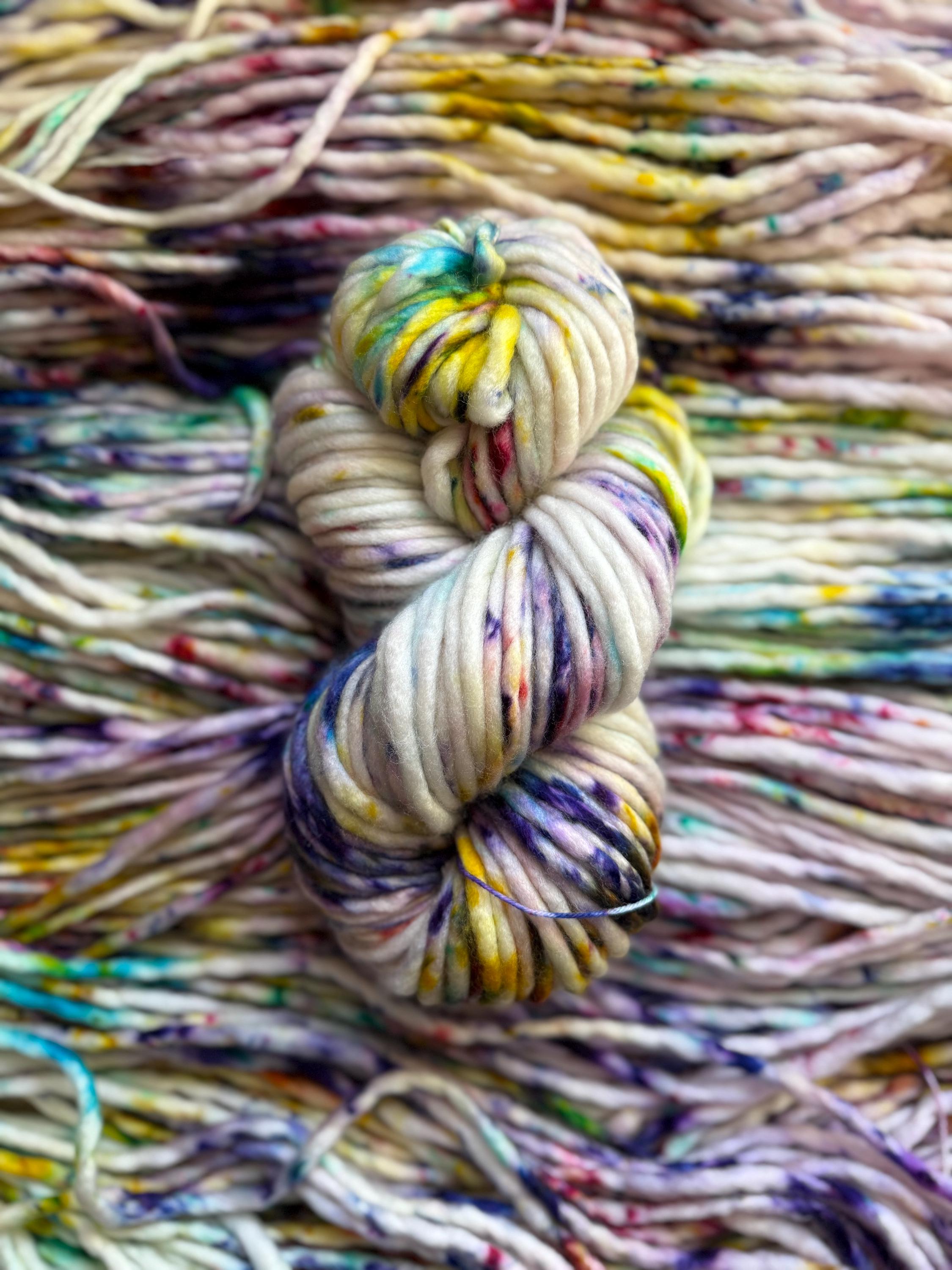Graffiti Hand dyed super bulky merino wool yarn