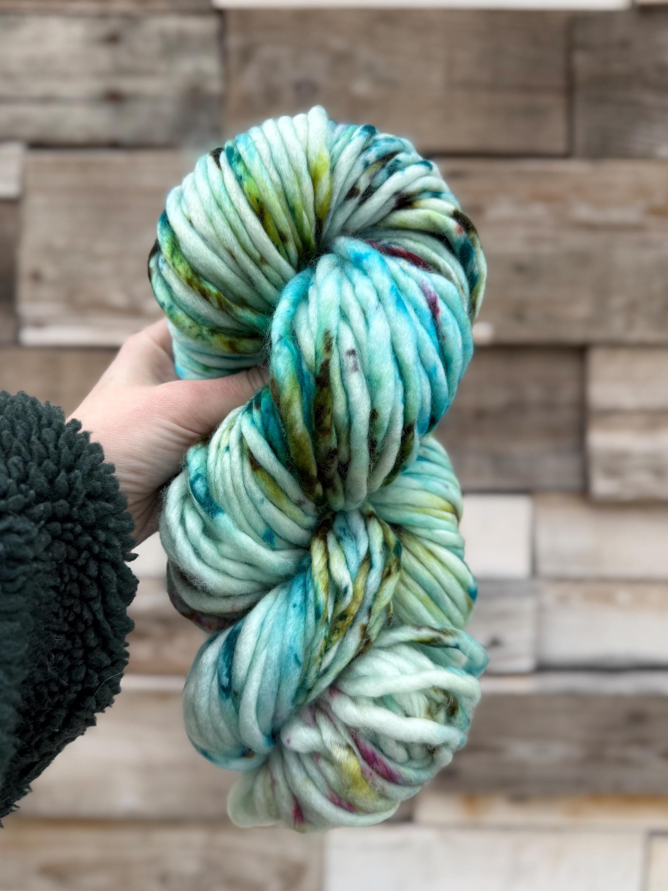 Pixie hand dyed super bulky merino wool, size 6 pink blue , natural, solid, multicolor, indie dye, superwash