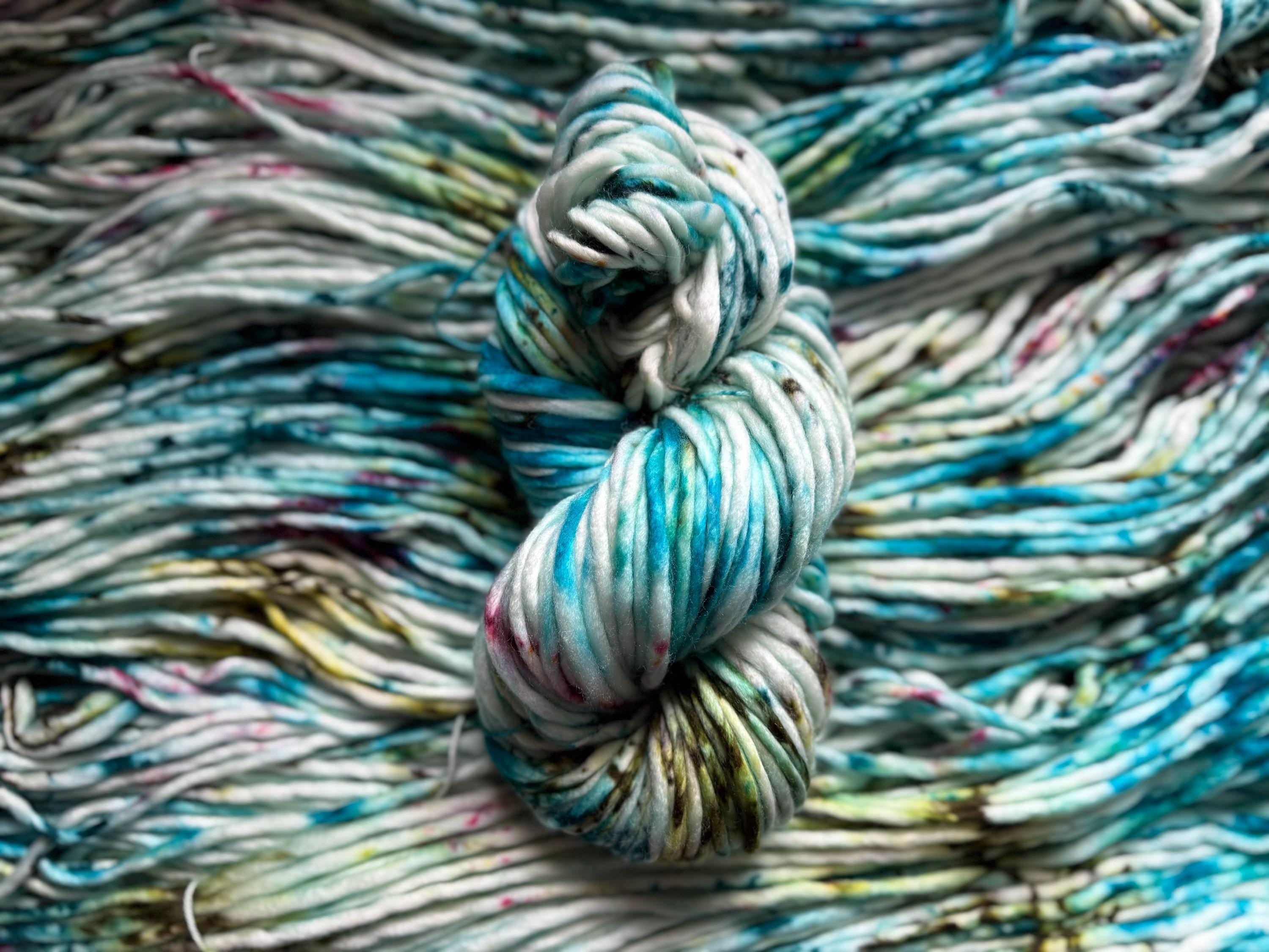 Pixie hand dyed super bulky merino wool, size 6 pink blue , natural, solid, multicolor, indie dye, superwash