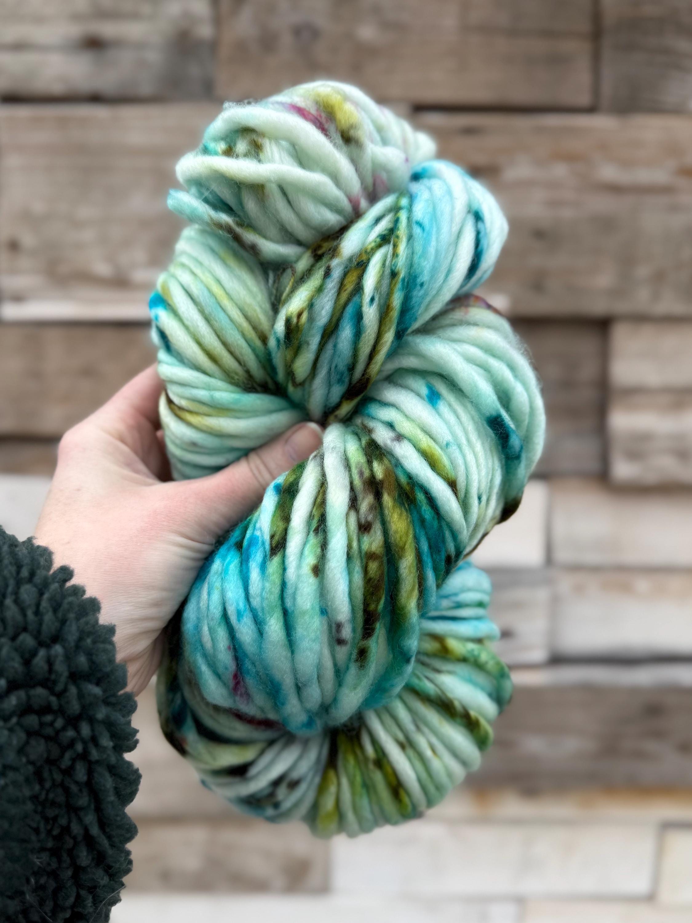 Pixie hand dyed super bulky merino wool, size 6 pink blue , natural, solid, multicolor, indie dye, superwash