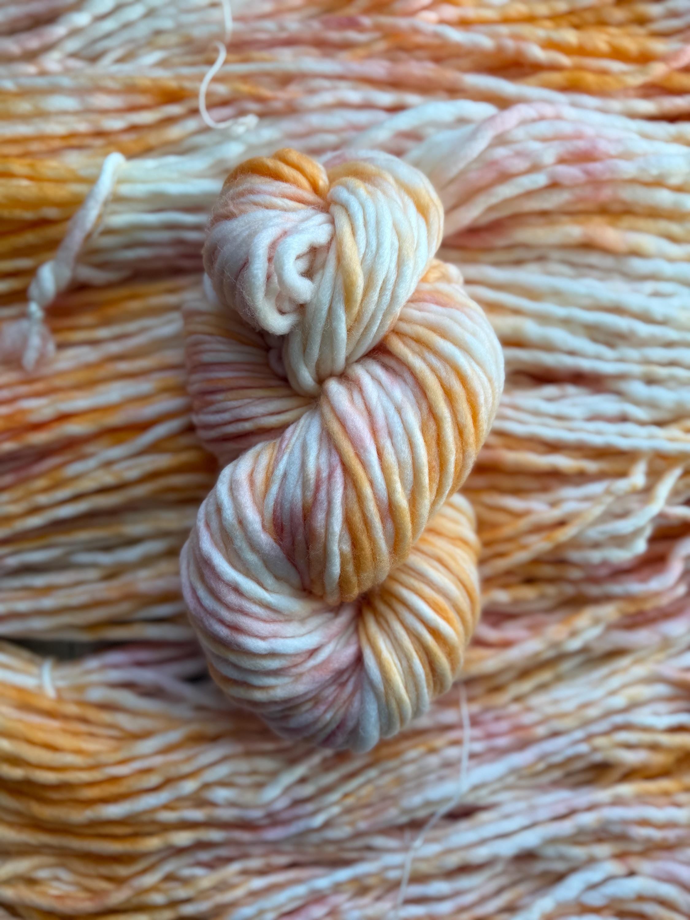 Lotus Hand dyed super bulky merino wool, 98 size 6 weight, pastel, speckled, solid, multicolor, indie dye,