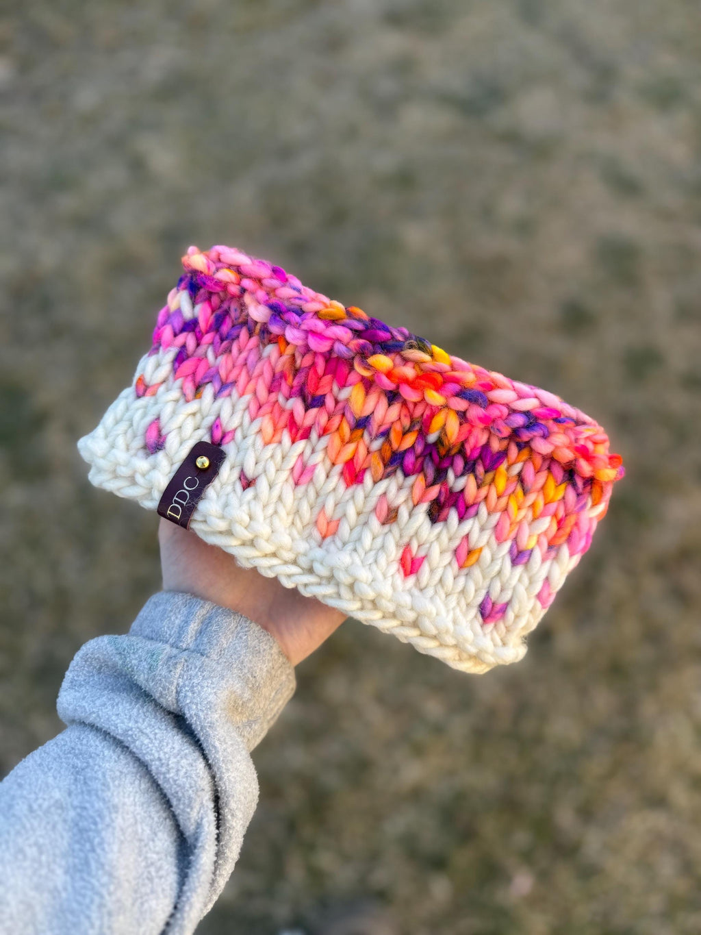 Solar flare multi color knit luxury ear warmer, primaveral headband