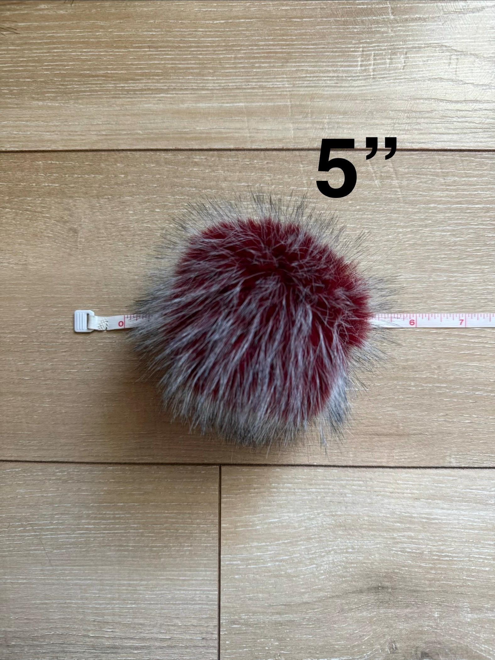 Mulled wine Pom, faux fur for knit and crochet beanies, small medium large extra large mini, toque topper, vegan fur