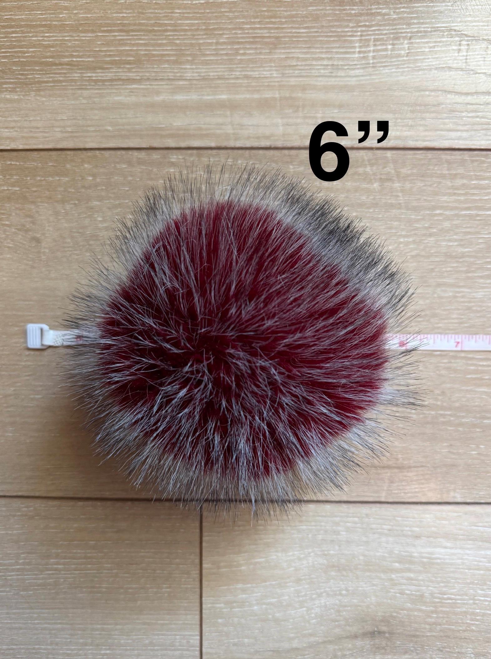 Mulled wine Pom, faux fur for knit and crochet beanies, small medium large extra large mini, toque topper, vegan fur