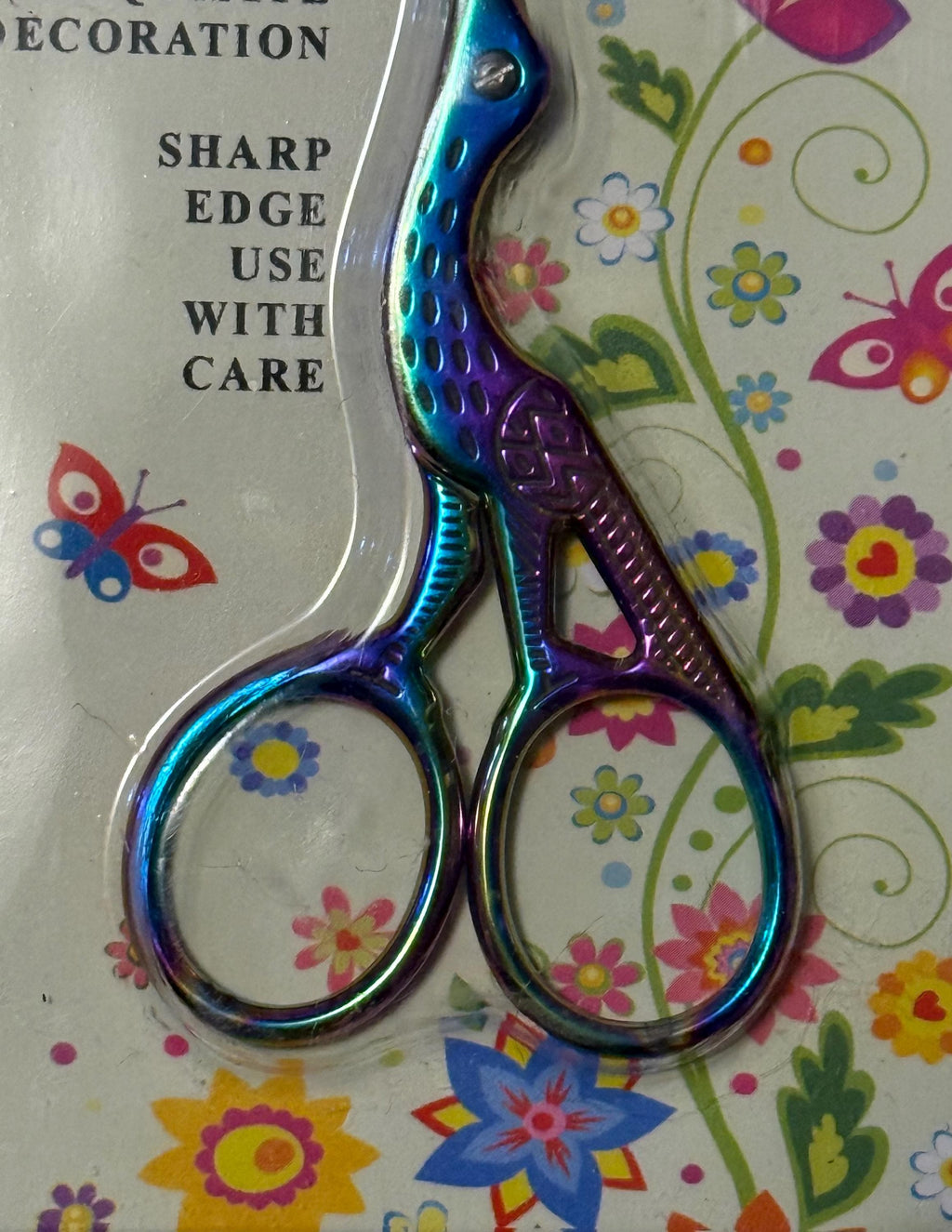 Small crafting scissors, for Pom Pom making, needle gripper, gold, silver, rainbow