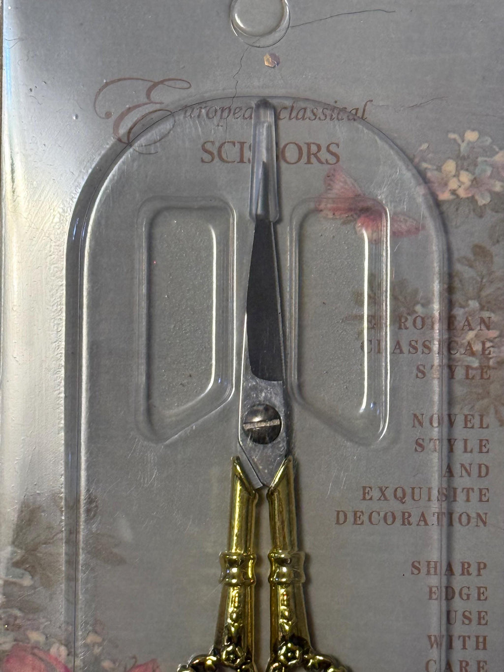 Small crafting scissors, for Pom Pom making, needle gripper, gold, silver, copper
