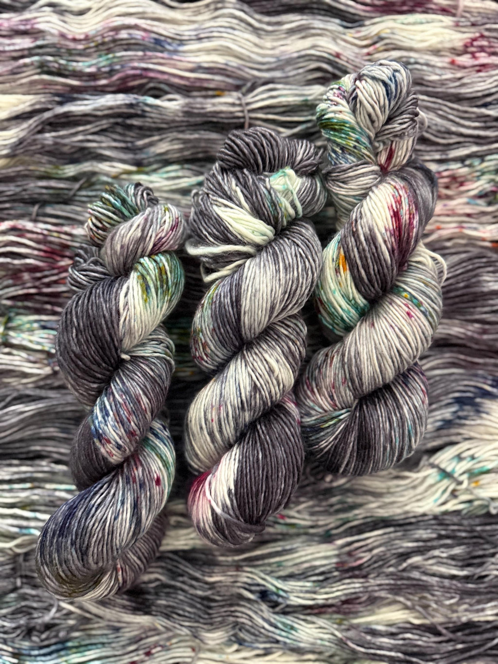 Lunar sprinkles hand dyed (worsted/aran) merino wool, superwash yarn, hank of yarn , for knit crochet