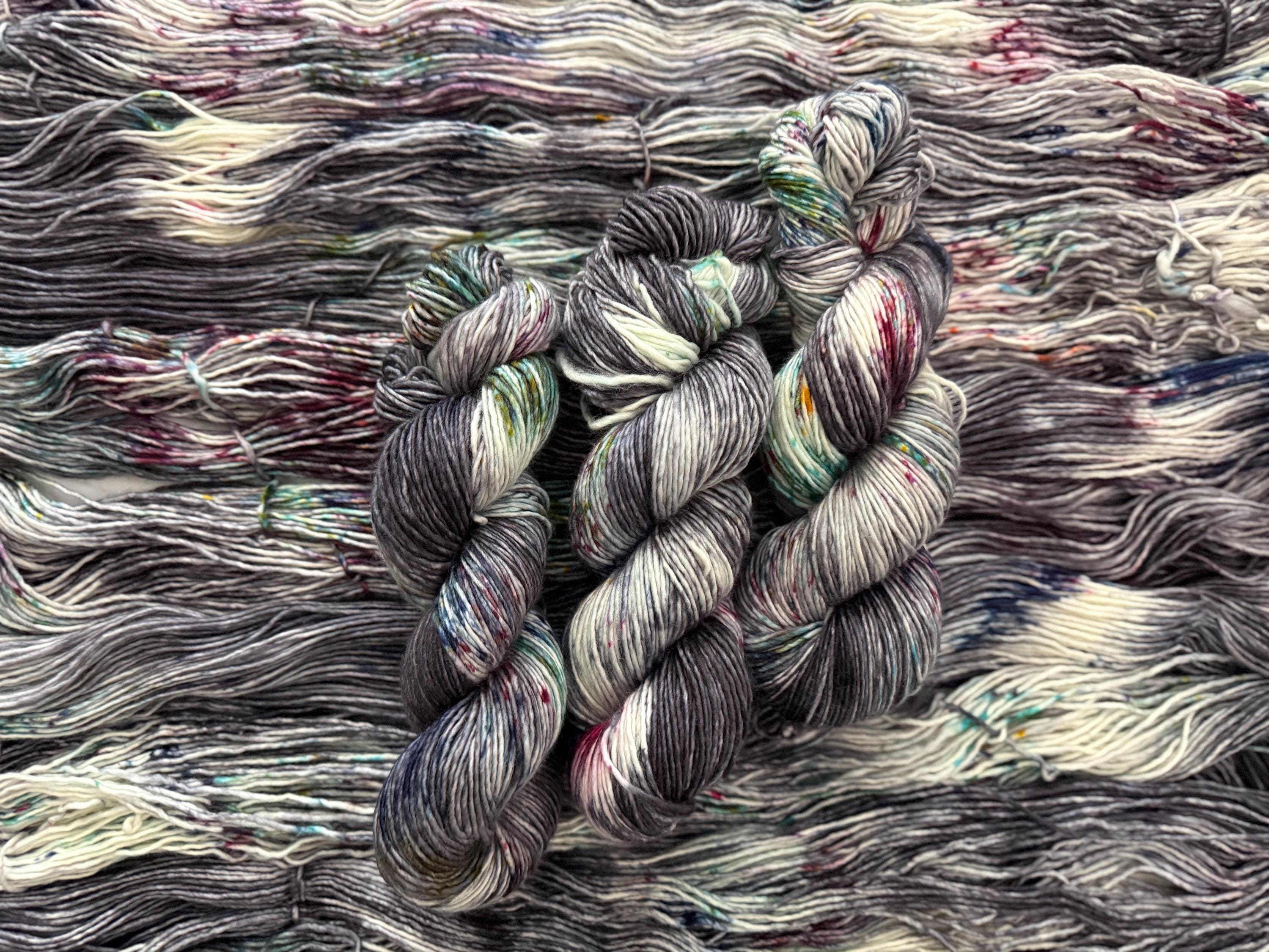 Lunar sprinkles hand dyed (worsted/aran) merino wool, superwash yarn, hank of yarn , for knit crochet