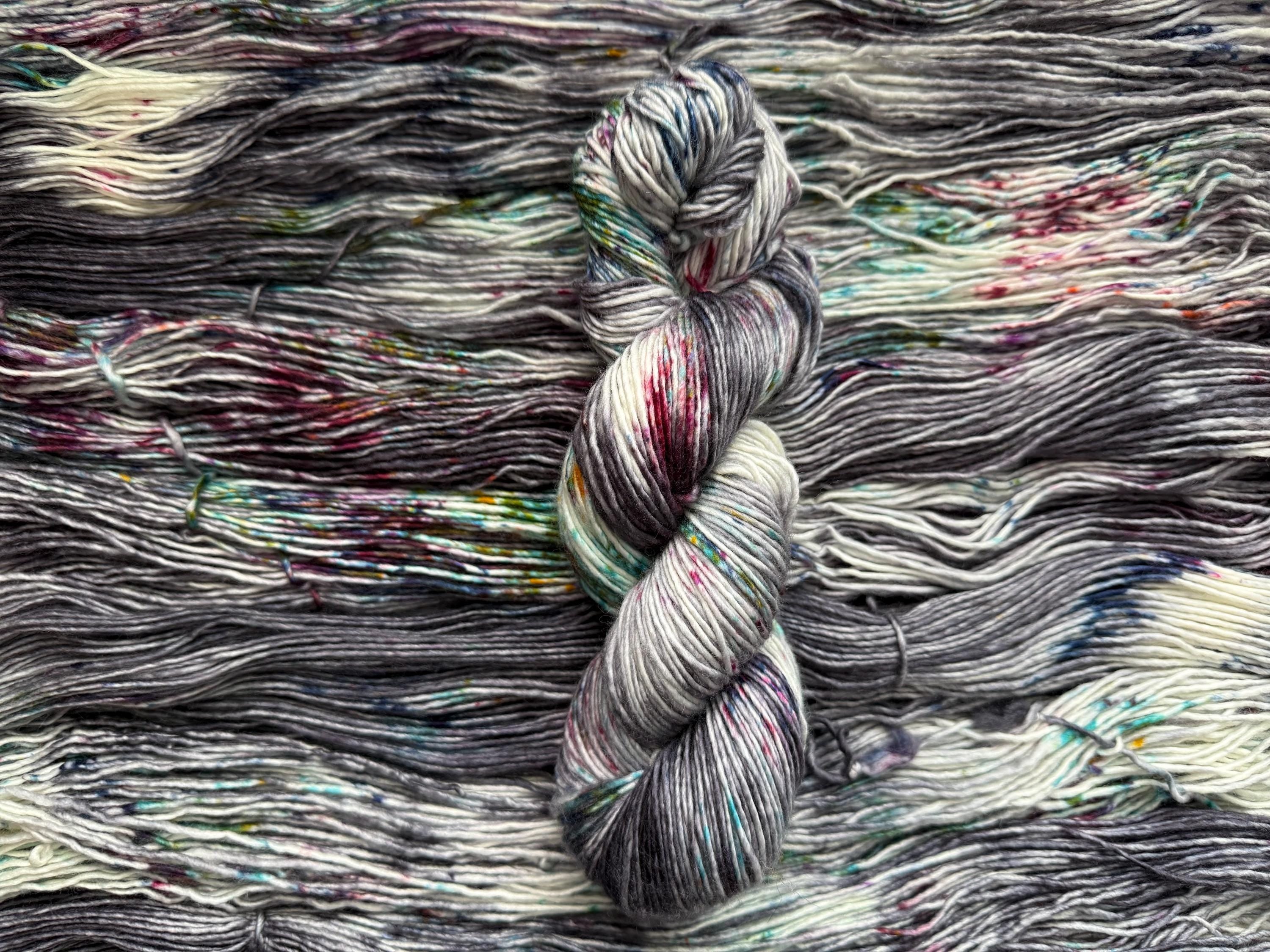 Lunar sprinkles hand dyed (worsted/aran) merino wool, superwash yarn, hank of yarn , for knit crochet