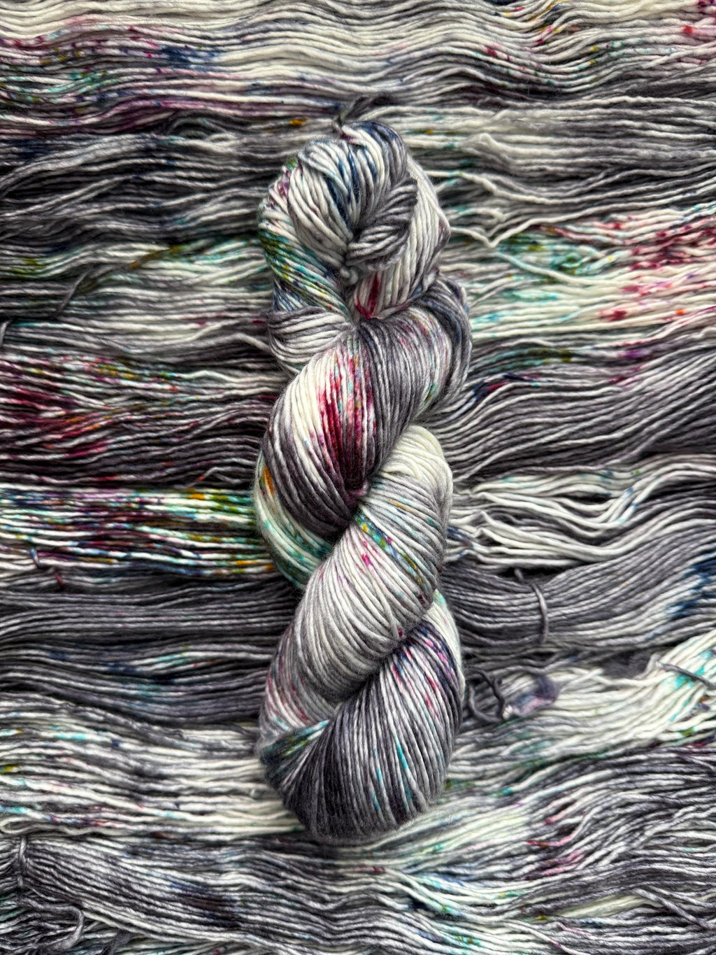 Lunar sprinkles hand dyed (worsted/aran) merino wool, superwash yarn, hank of yarn , for knit crochet