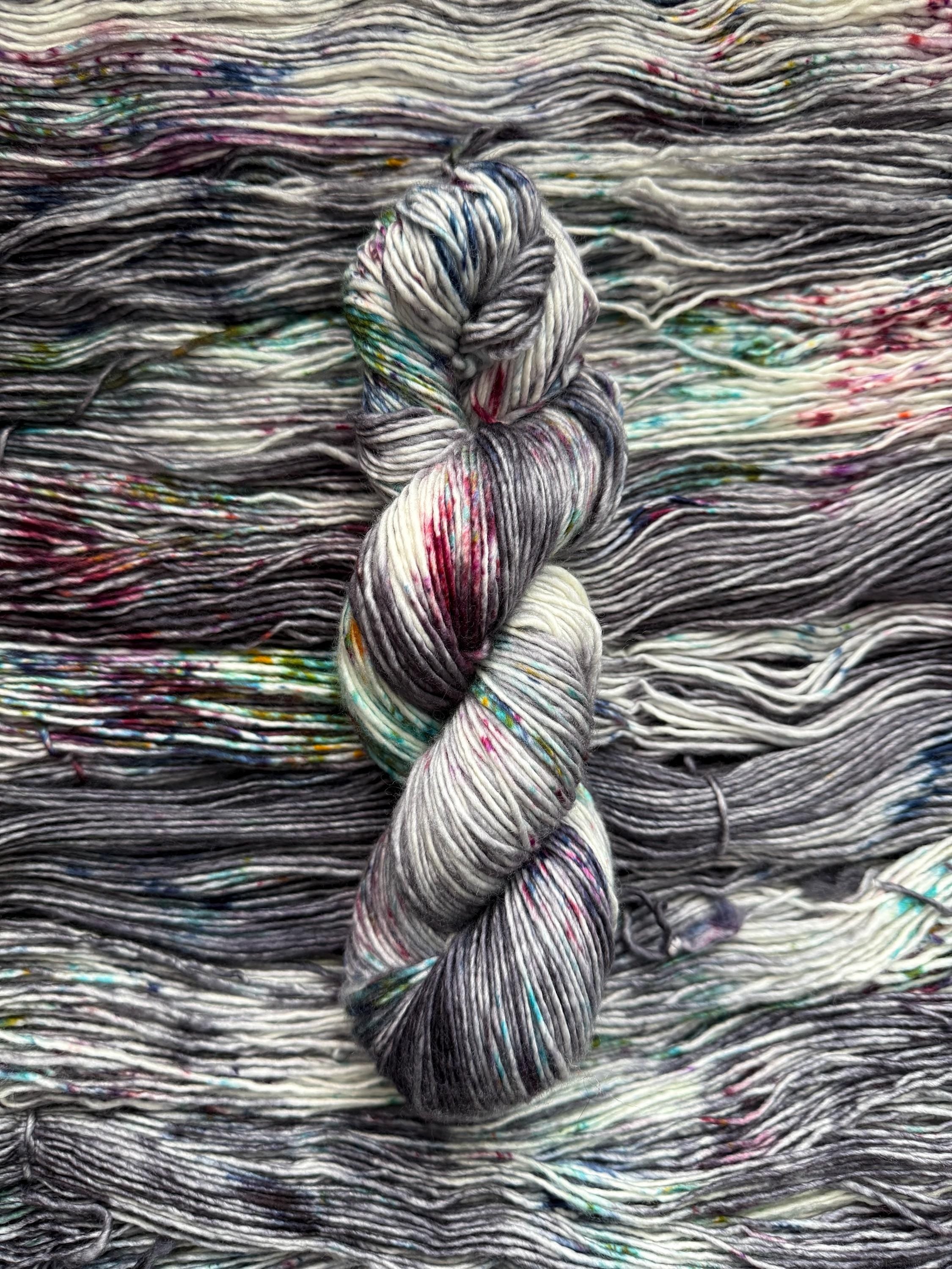 Lunar sprinkles hand dyed (worsted/aran) merino wool, superwash yarn, hank of yarn , for knit crochet