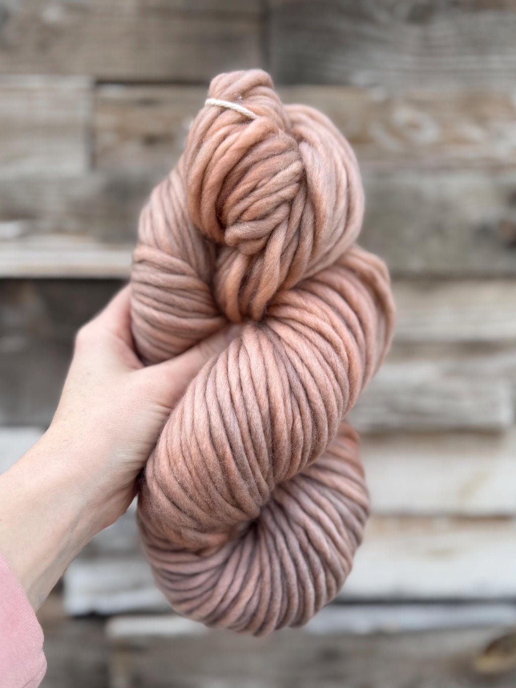 Cashmere fog hand dyed super bulky merino wool, size 6, 98 yards, semi solid, indie dye, superwash