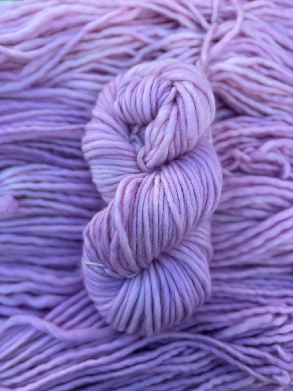 Sugar plum hand dyed super bulky merino wool, size 6, 98 yards, semi solid, indie dye, superwash