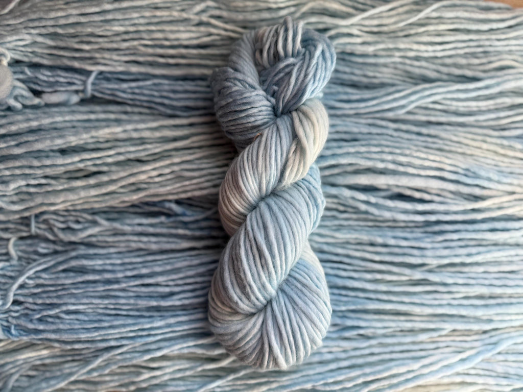 Morning mist bulky hand dyed bulky merino wool, 109 yard, 5 weight, semi solid, multicolor, indie dye, superwash