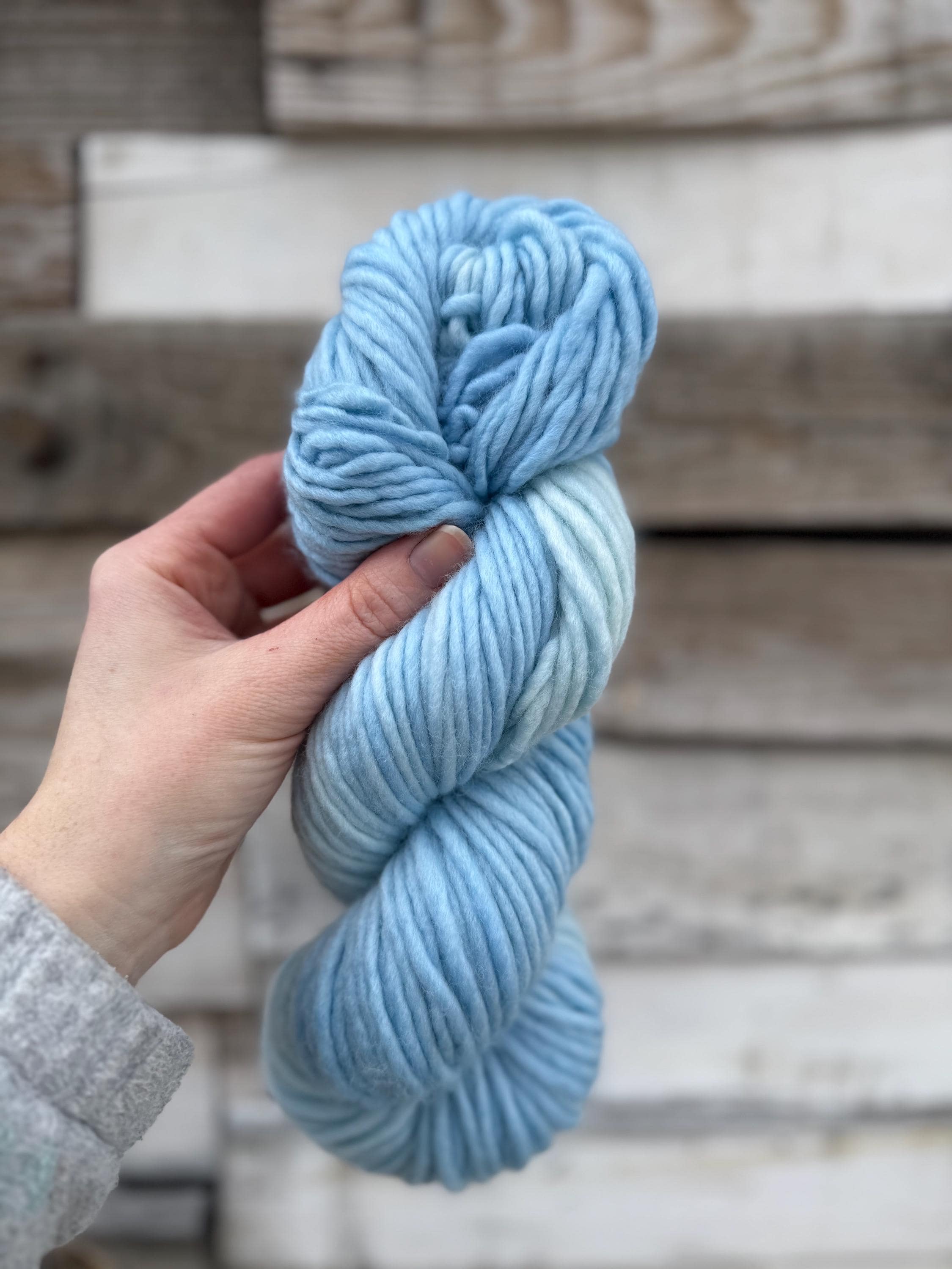 Morning mist bulky hand dyed bulky merino wool, 109 yard, 5 weight, semi solid, multicolor, indie dye, superwash