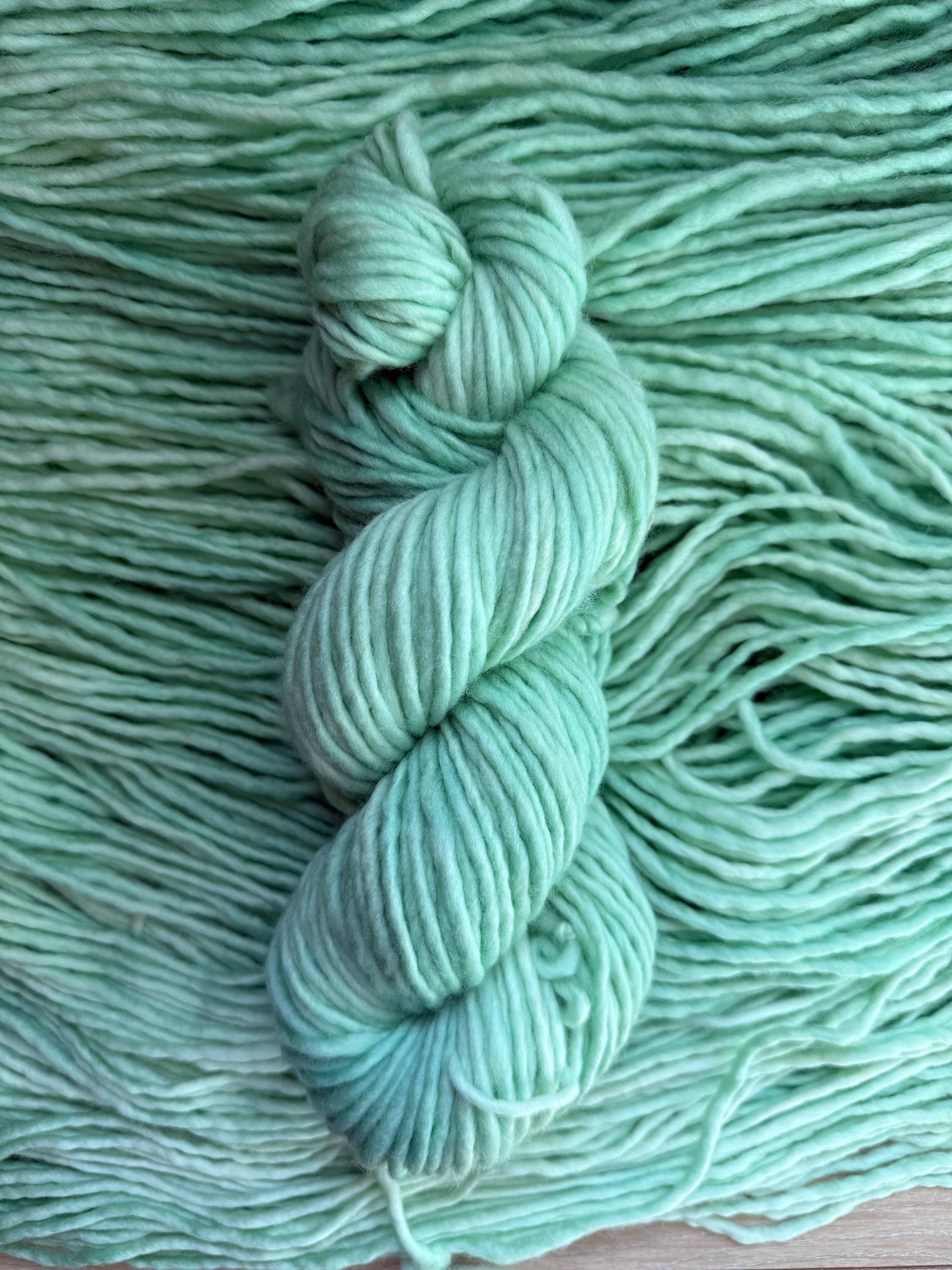 Pressed sage bulky hand dyed bulky merino wool, 109 yard, 5 weight, semi solid, multicolor, indie dye, superwash