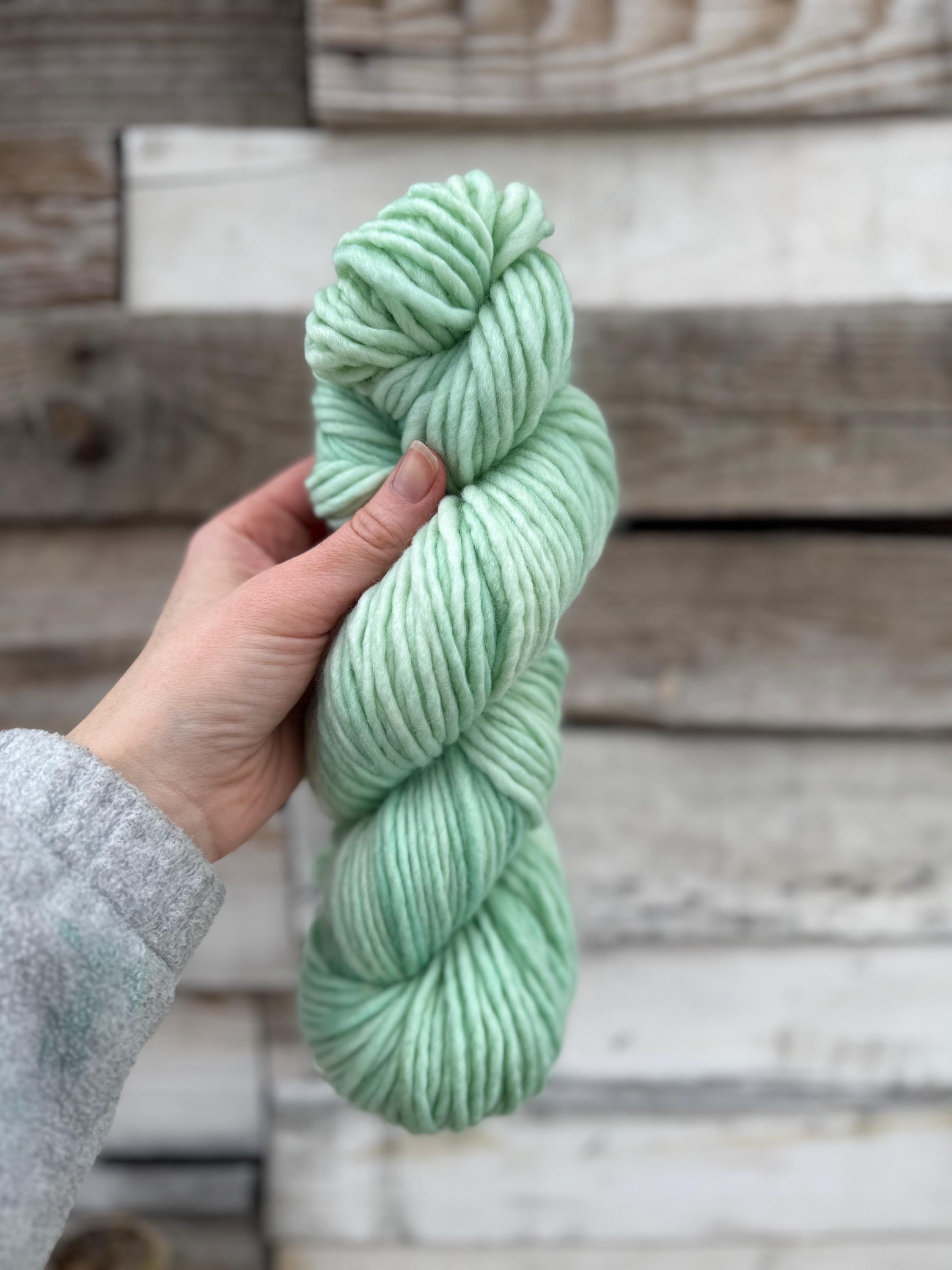 Pressed sage bulky hand dyed bulky merino wool, 109 yard, 5 weight, semi solid, multicolor, indie dye, superwash