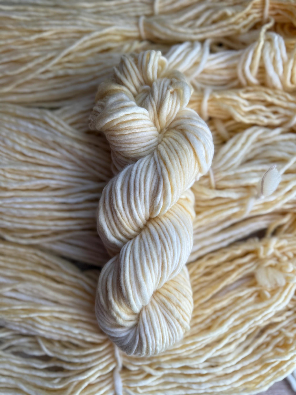Buttercream bulky hand dyed bulky merino wool, 109 yard, 5 weight, semi solid, multicolor, indie dye, superwash