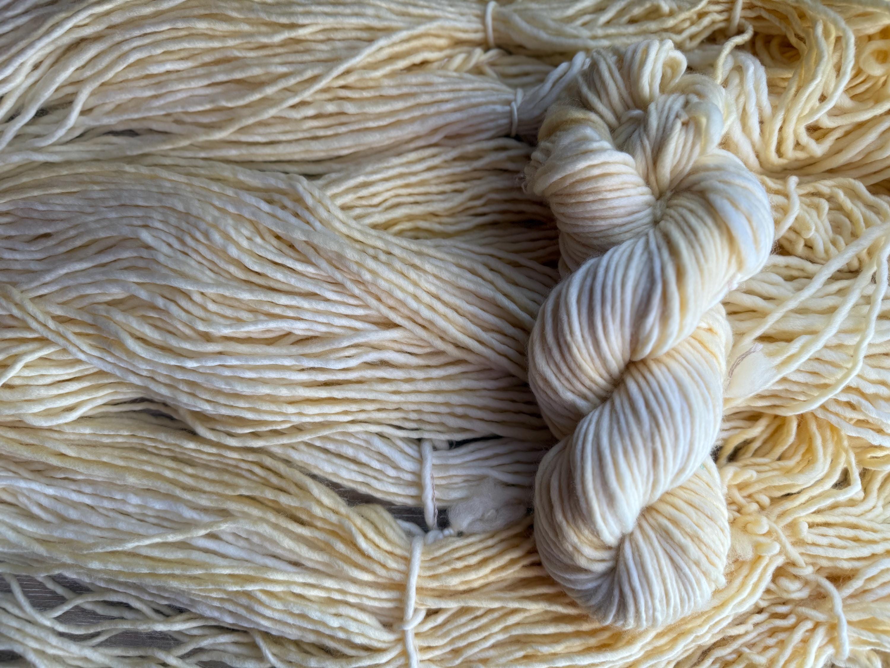 Buttercream bulky hand dyed bulky merino wool, 109 yard, 5 weight, semi solid, multicolor, indie dye, superwash