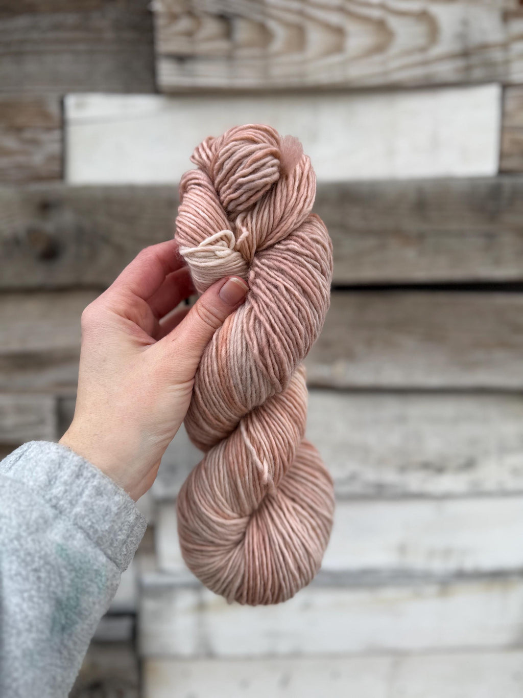Cashmere fog hand dyed (worsted/aran) merino wool, superwash yarn, hank of yarn , for knit crochet