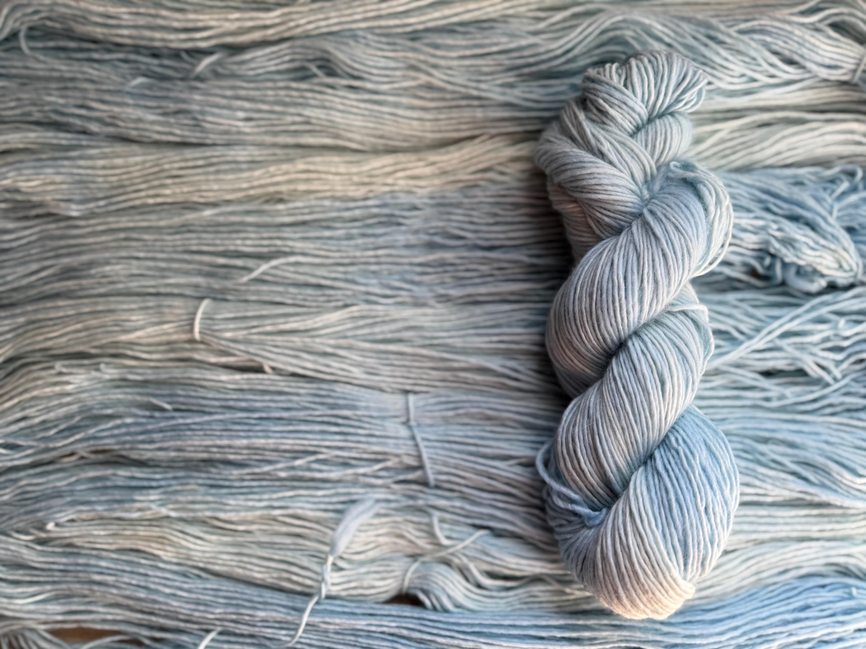 Morning mist hand dyed (worsted/aran) merino wool, superwash yarn, hank of yarn , for knit crochet