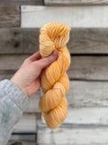 Apricot cream hand dyed (worsted/aran) merino wool, superwash yarn, hank of yarn , for knit crochet