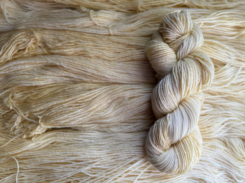 Buttercream hand dyed (worsted/aran) merino wool, superwash yarn, hank of yarn , for knit crochet