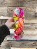 Disco bulky hand dyed bulky merino wool, 109 yard, 5 weight, speckled, semi solid, multicolor, indie dye, superwash