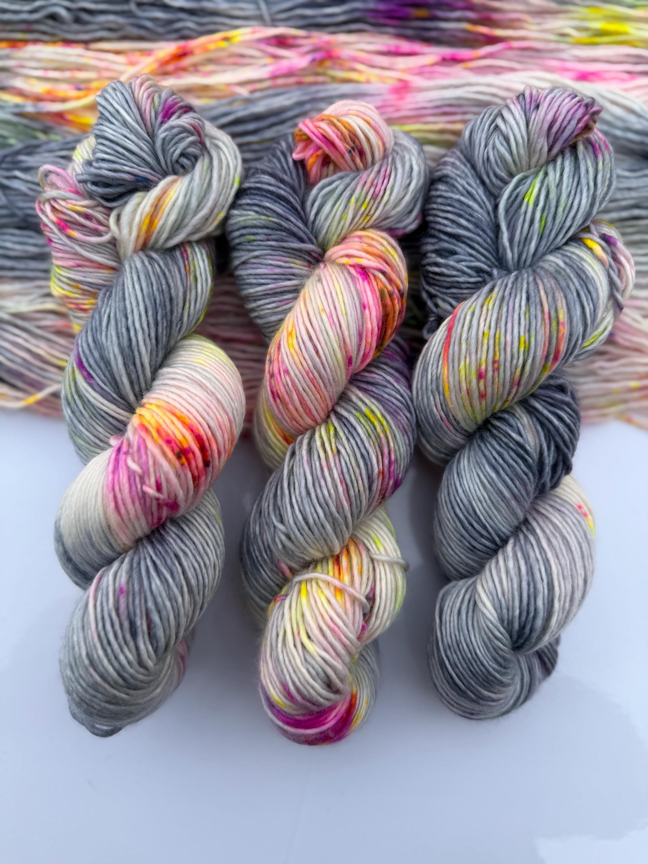 Morning frost hand dyed (worsted/aran) merino wool, superwash yarn, hank of yarn , for knit crochet