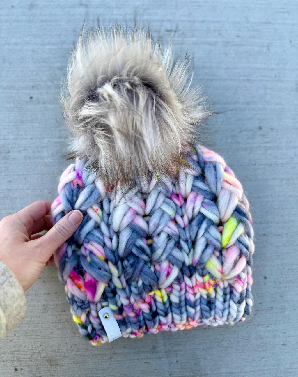 Neon smoke Suspire beanie multi color Knit luxury beanie, adult beanie, hat, winter toque, merino wool, adult medium for her, handmade, gift