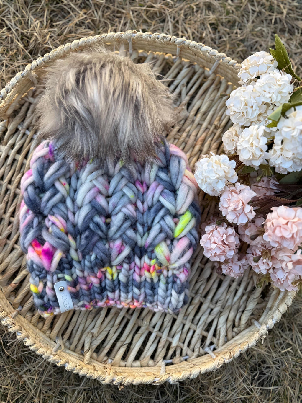Neon smoke Suspire beanie multi color Knit luxury beanie, adult beanie, hat, winter toque, merino wool, adult medium for her, handmade, gift