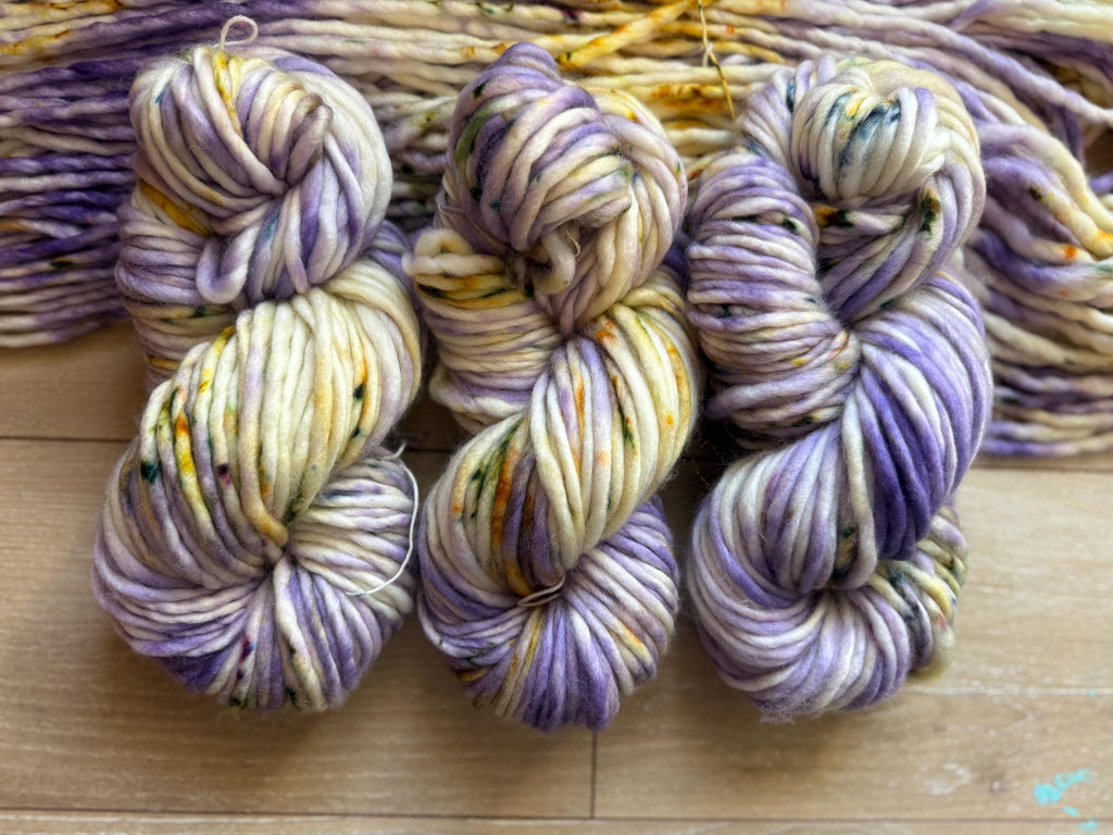Lilac Hand dyed super bulky merino wool yarn