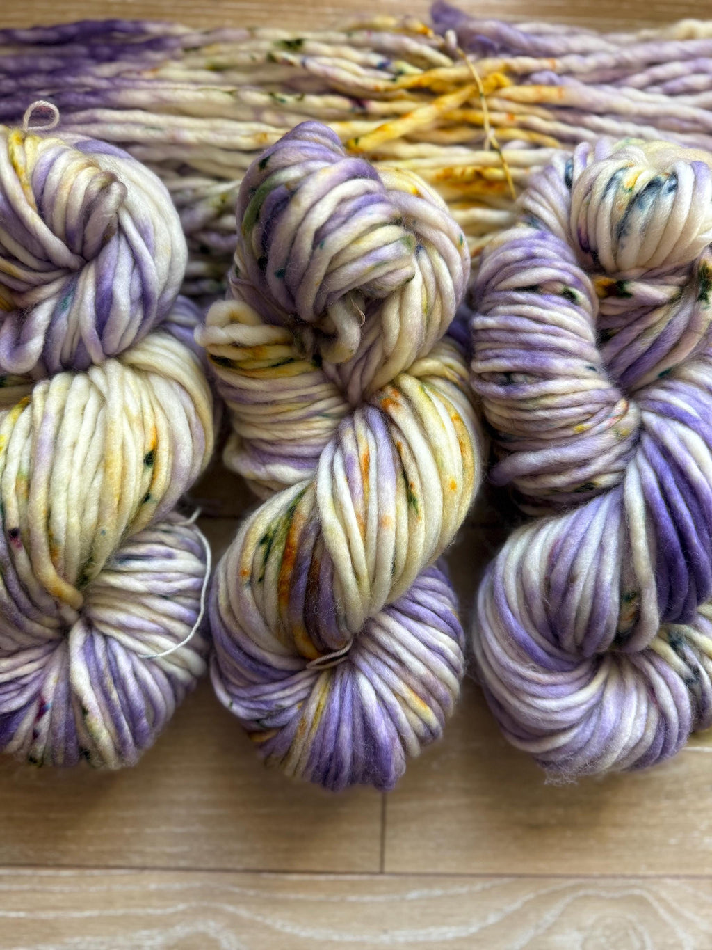 Lilac Hand dyed super bulky merino wool yarn