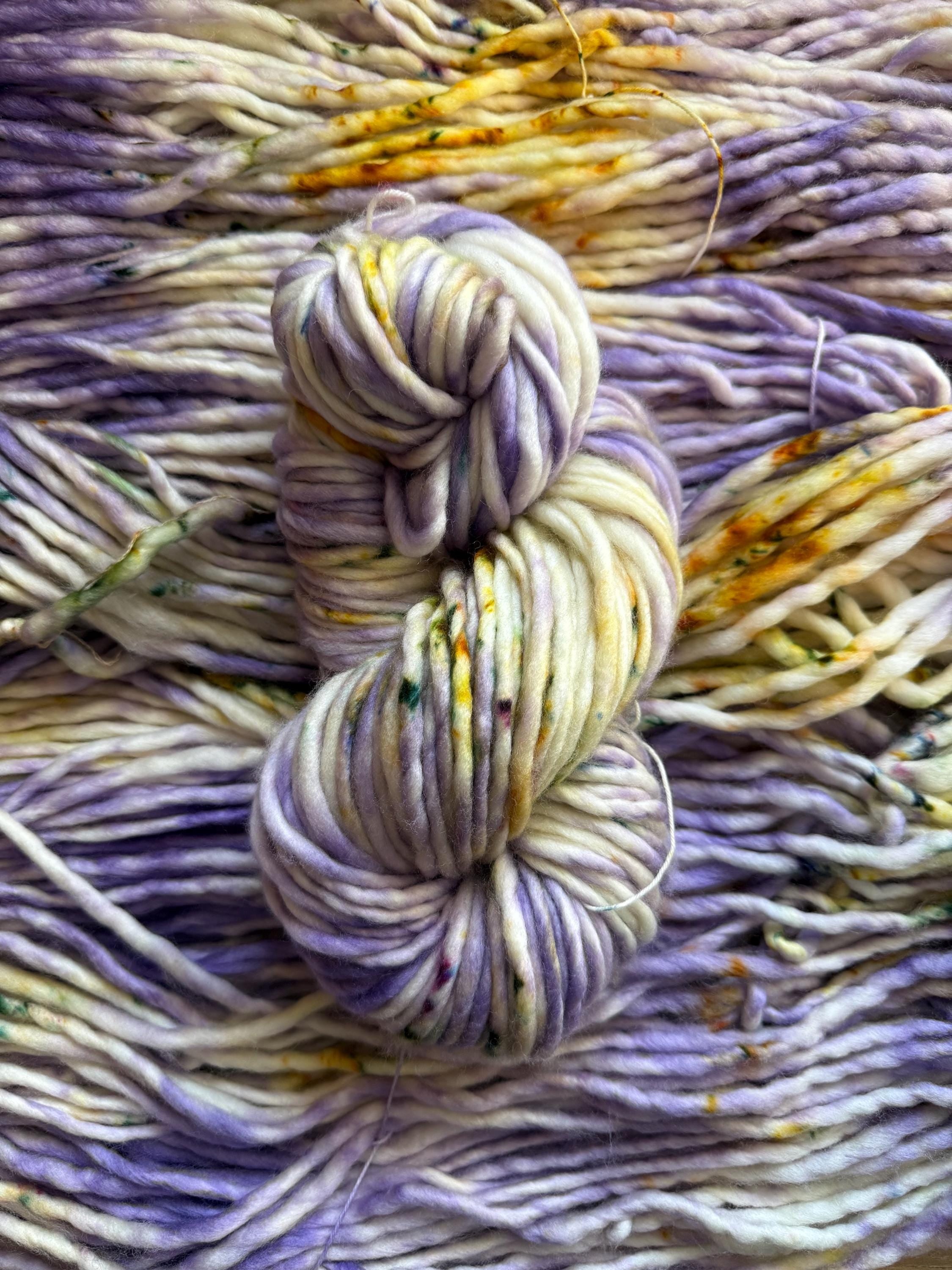 Lilac Hand dyed super bulky merino wool yarn