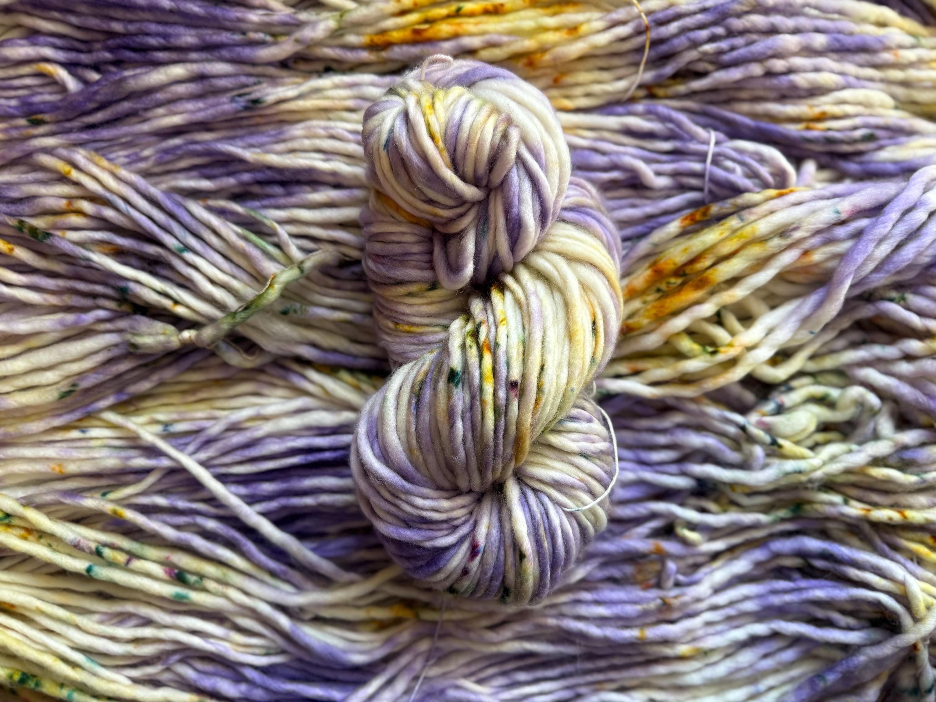 Lilac Hand dyed super bulky merino wool yarn