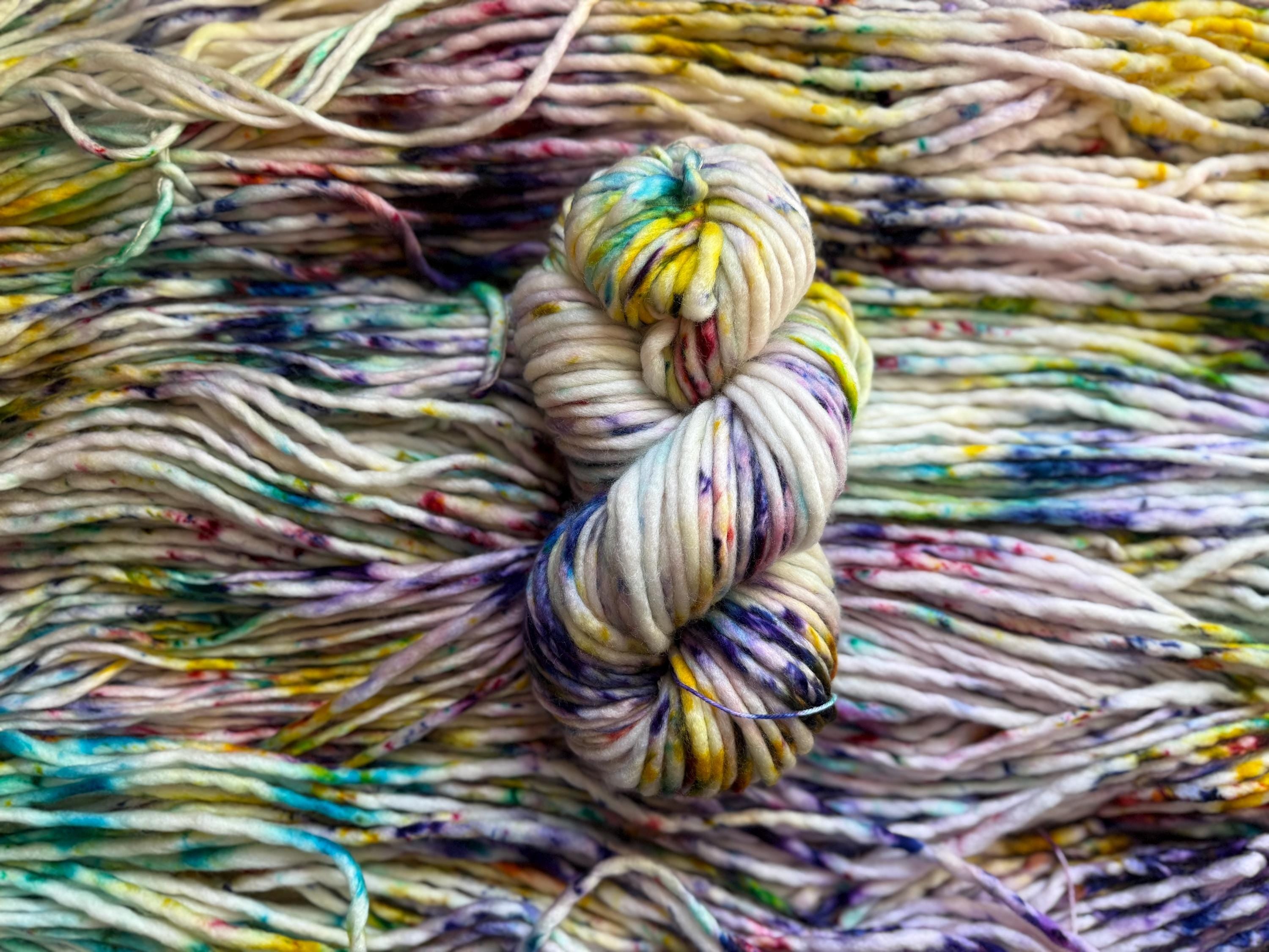 Graffiti Hand dyed super bulky merino wool yarn