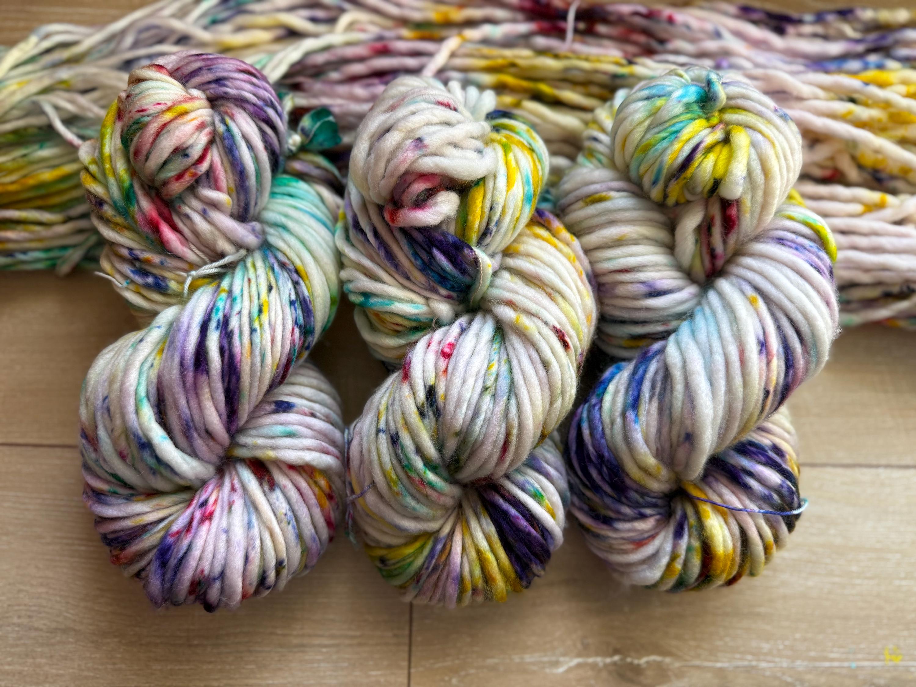 Graffiti Hand dyed super bulky merino wool yarn
