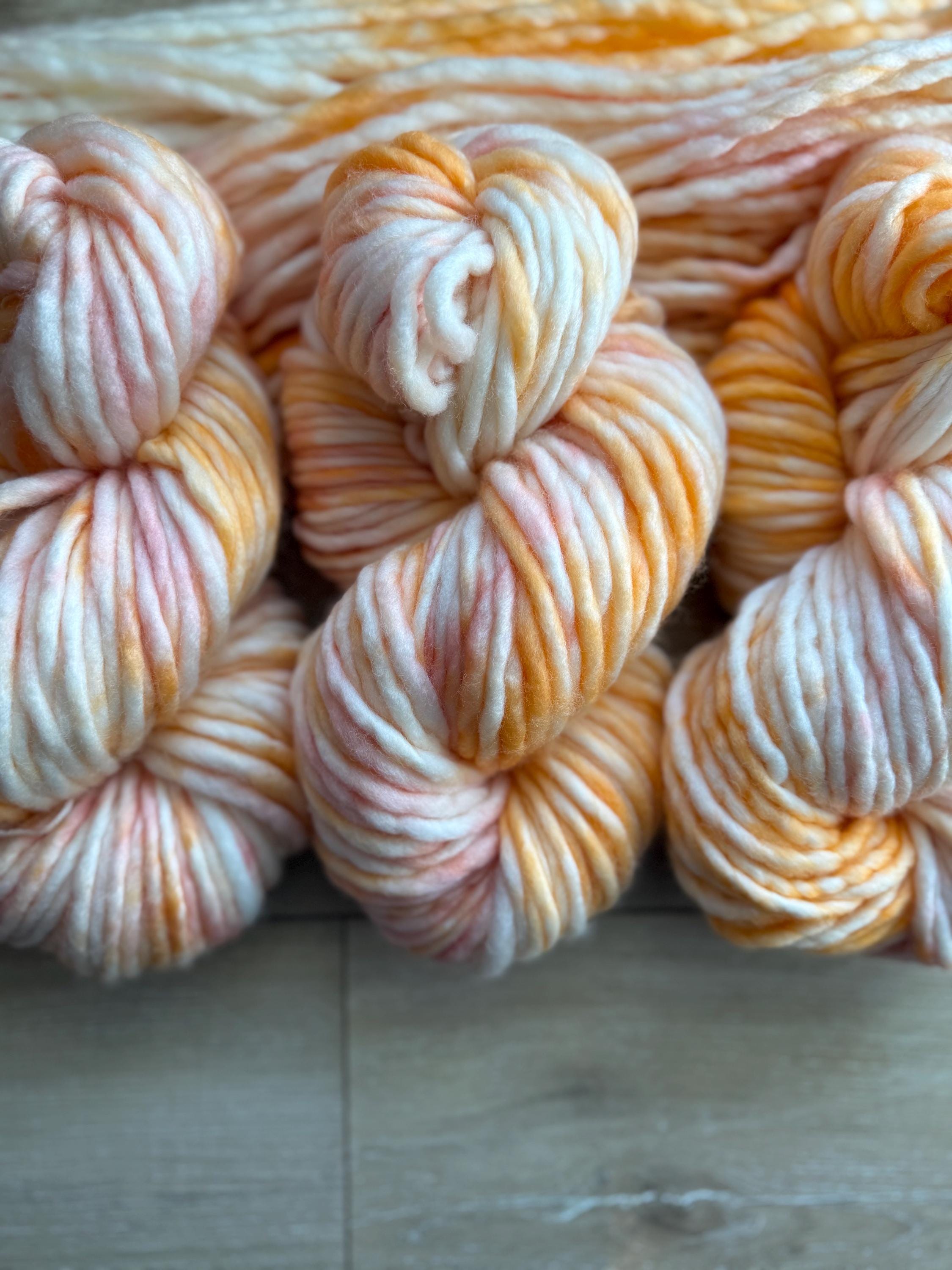 Lotus Hand dyed super bulky merino wool, 98 size 6 weight, pastel, speckled, solid, multicolor, indie dye,