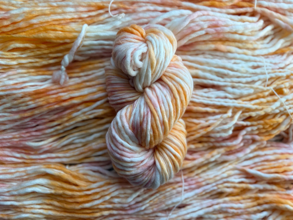 Lotus Hand dyed super bulky merino wool, 98 size 6 weight, pastel, speckled, solid, multicolor, indie dye,