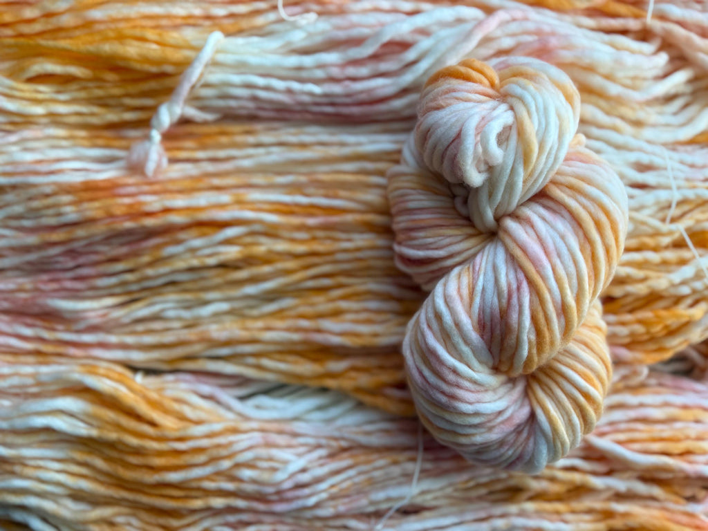 Lotus Hand dyed super bulky merino wool, 98 size 6 weight, pastel, speckled, solid, multicolor, indie dye,