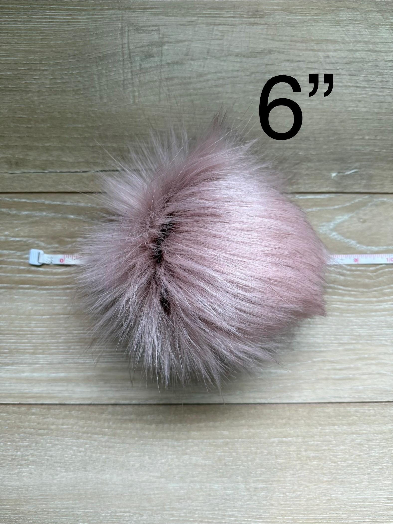 Pink quartz luxe faux fur Pom Poms, dusty pink, darker tips, beanies, scarves, crochet, knit, knitting, crocheting, high quality, luxury