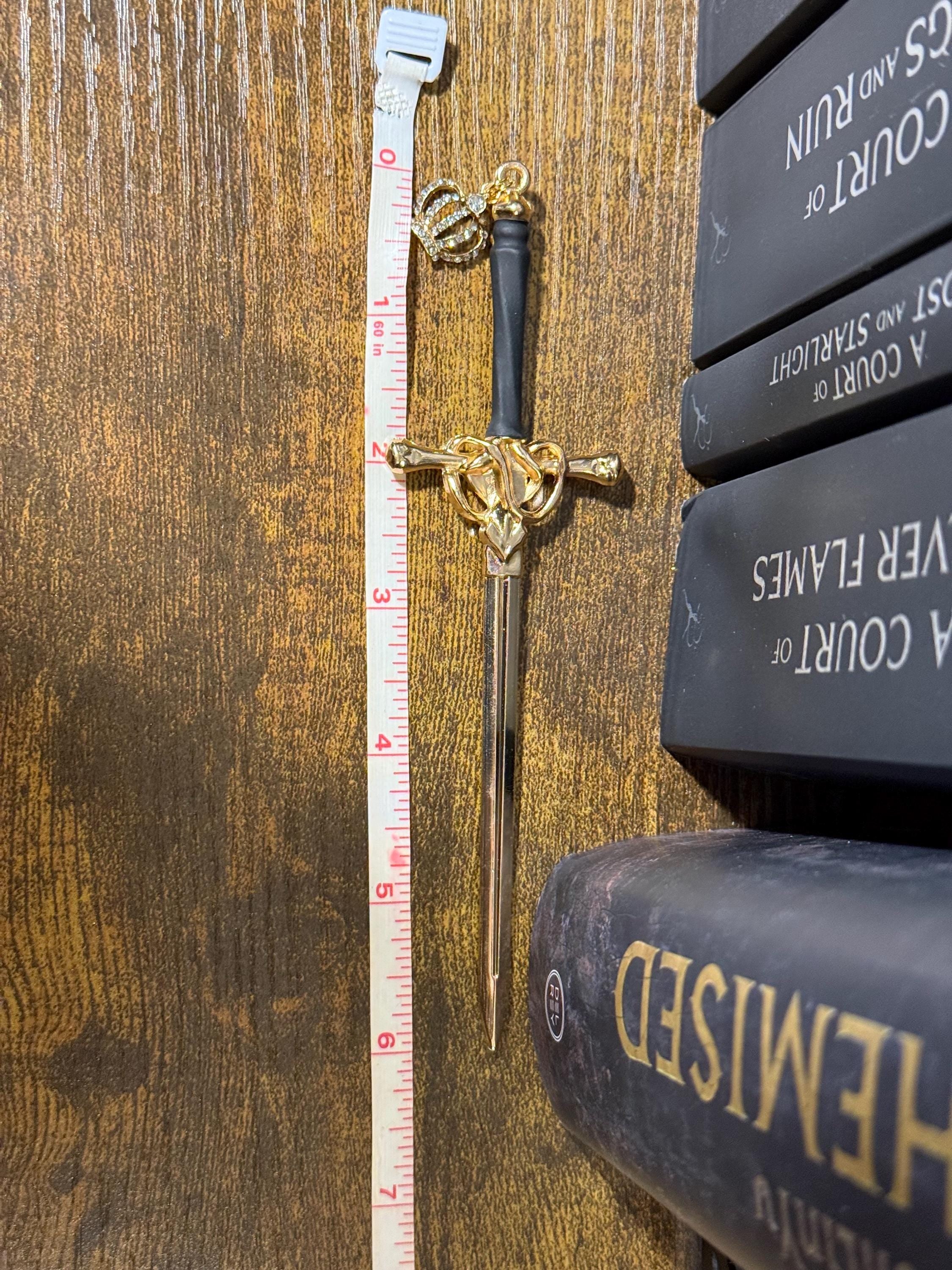 Sword handmade metal bookmark, gold plated, booktok, bookstagram, gold plated, Acotar, tog, quicksilver, housemaid, star,