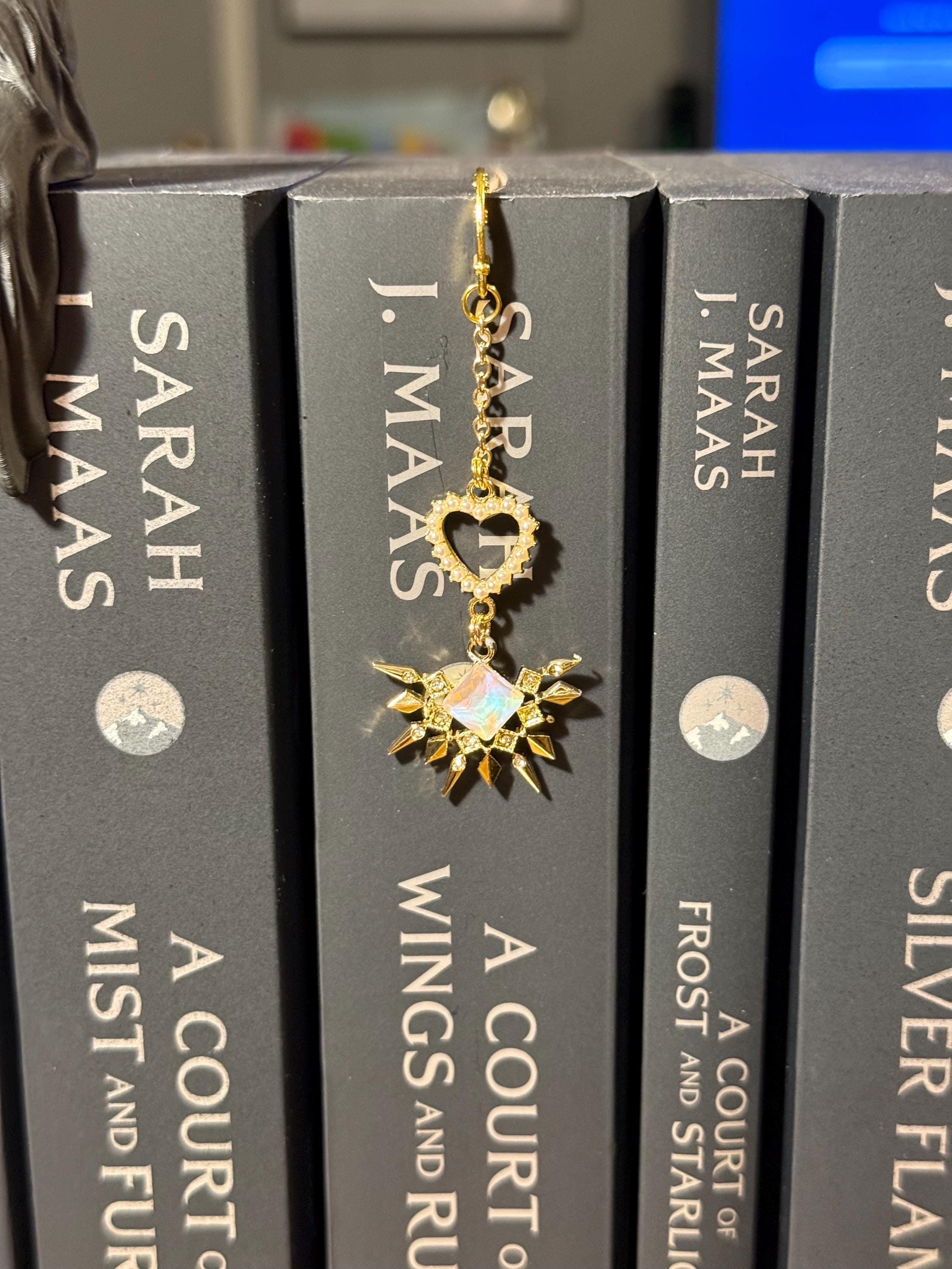 Handmade metal bookmark, gold plated, booktok, bookstagram, silver plated, Acotar, tog, quicksilver, housemaid, star,