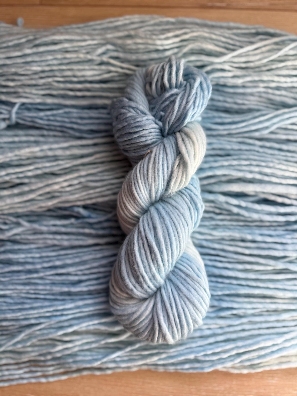 Morning mist bulky hand dyed bulky merino wool, 109 yard, 5 weight, semi solid, multicolor, indie dye, superwash