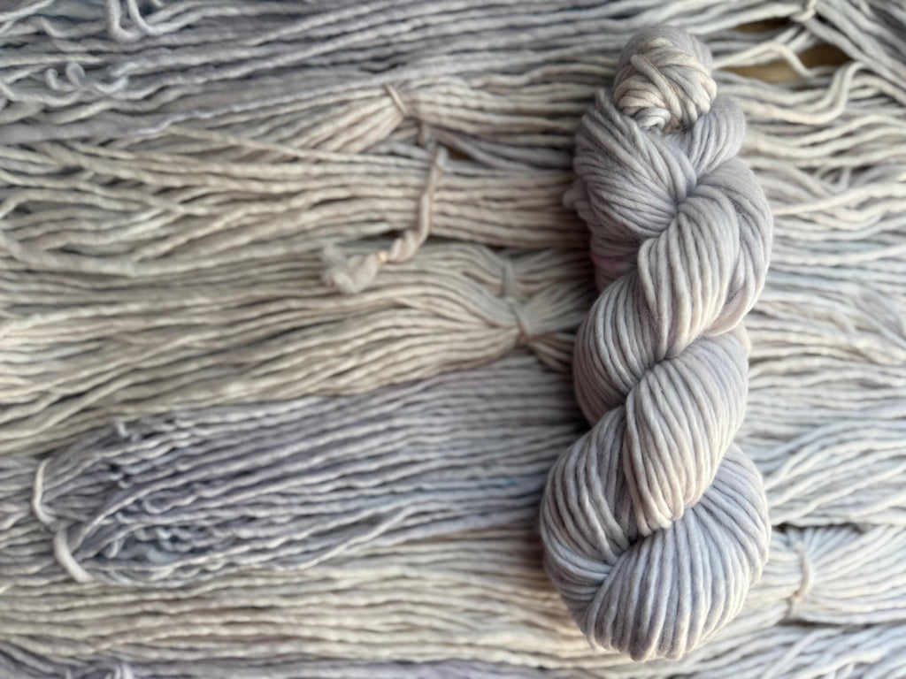 Morning frost bulky hand dyed bulky merino wool, 109 yard, 5 weight, semi solid, multicolor, indie dye, superwash
